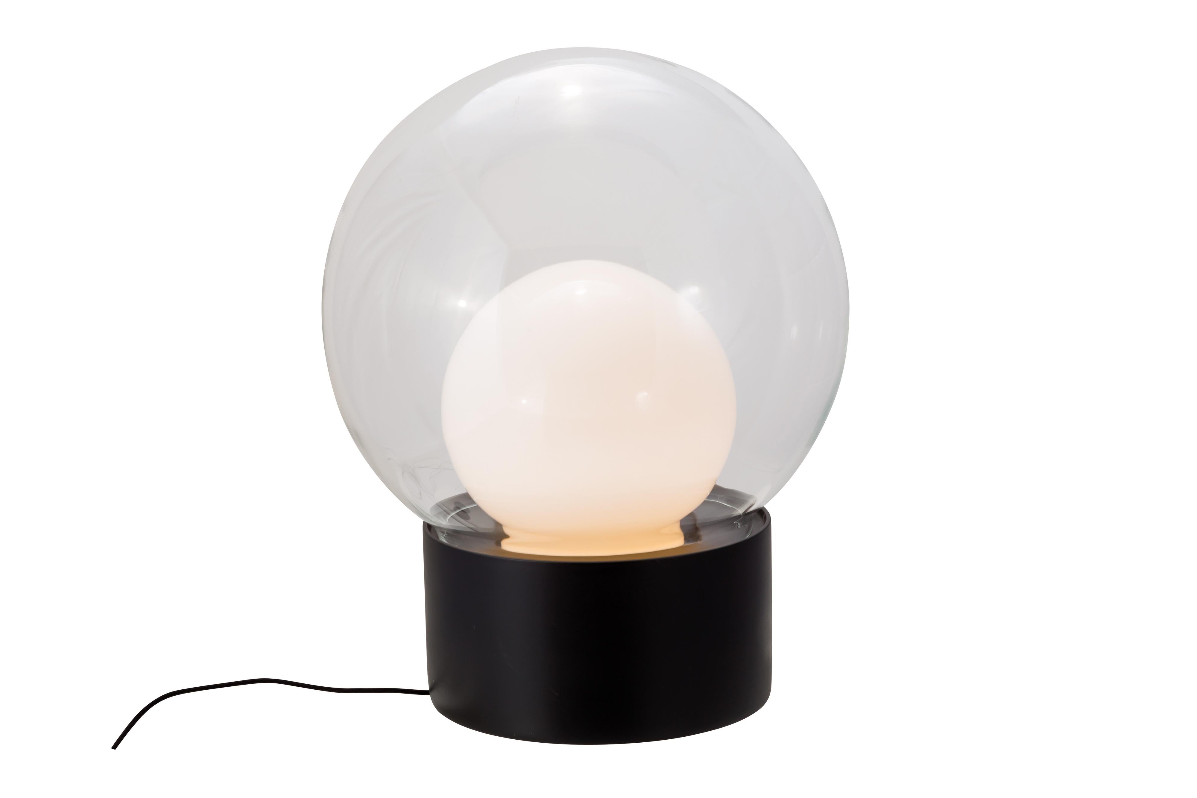 German Boule Medium Transparent Opal White Floor Lamp by Pulpo