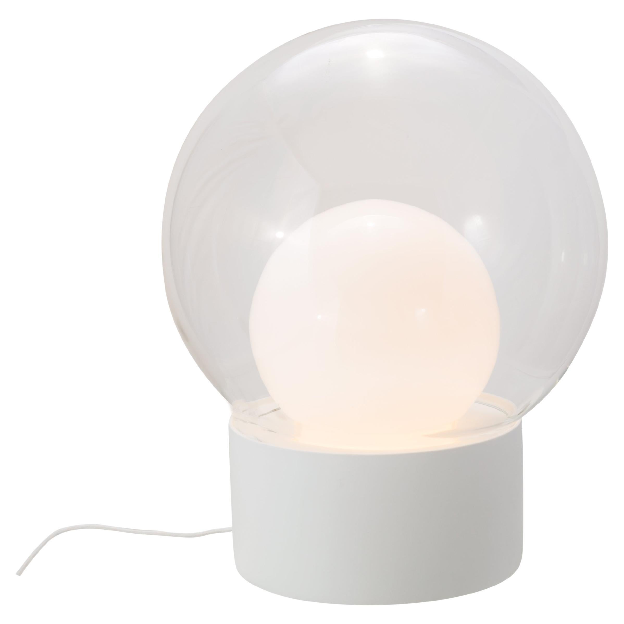 Boule Medium Transparent Opal White Floor Lamp by Pulpo