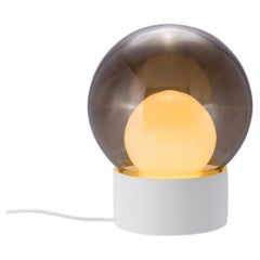 Boule Small Smoky Grey Opal White Table Lamp by Pulpo