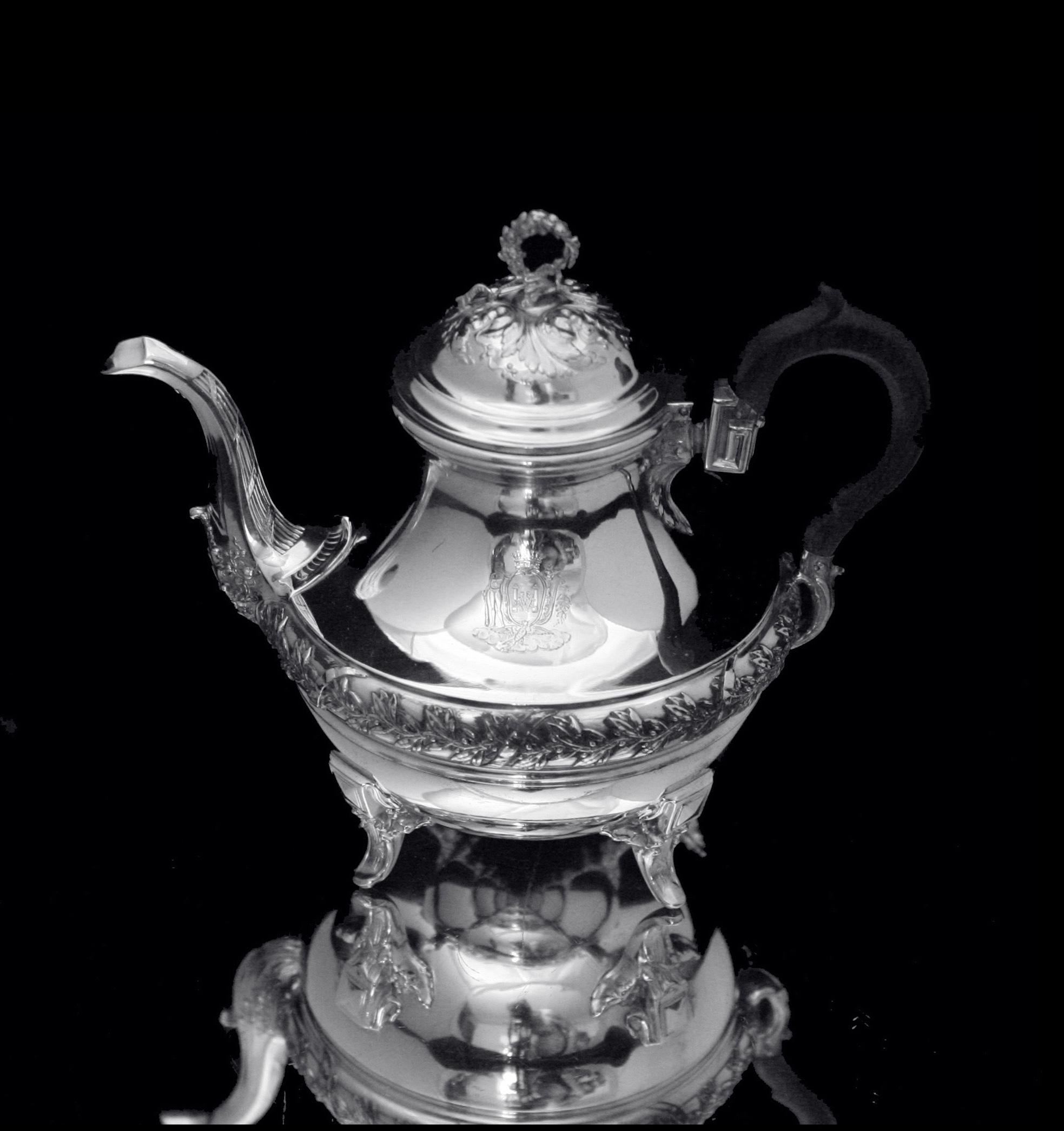 Boulenger - 8pc. Louis XVI, Silver Tea Set - Museum Quality ! For Sale 7