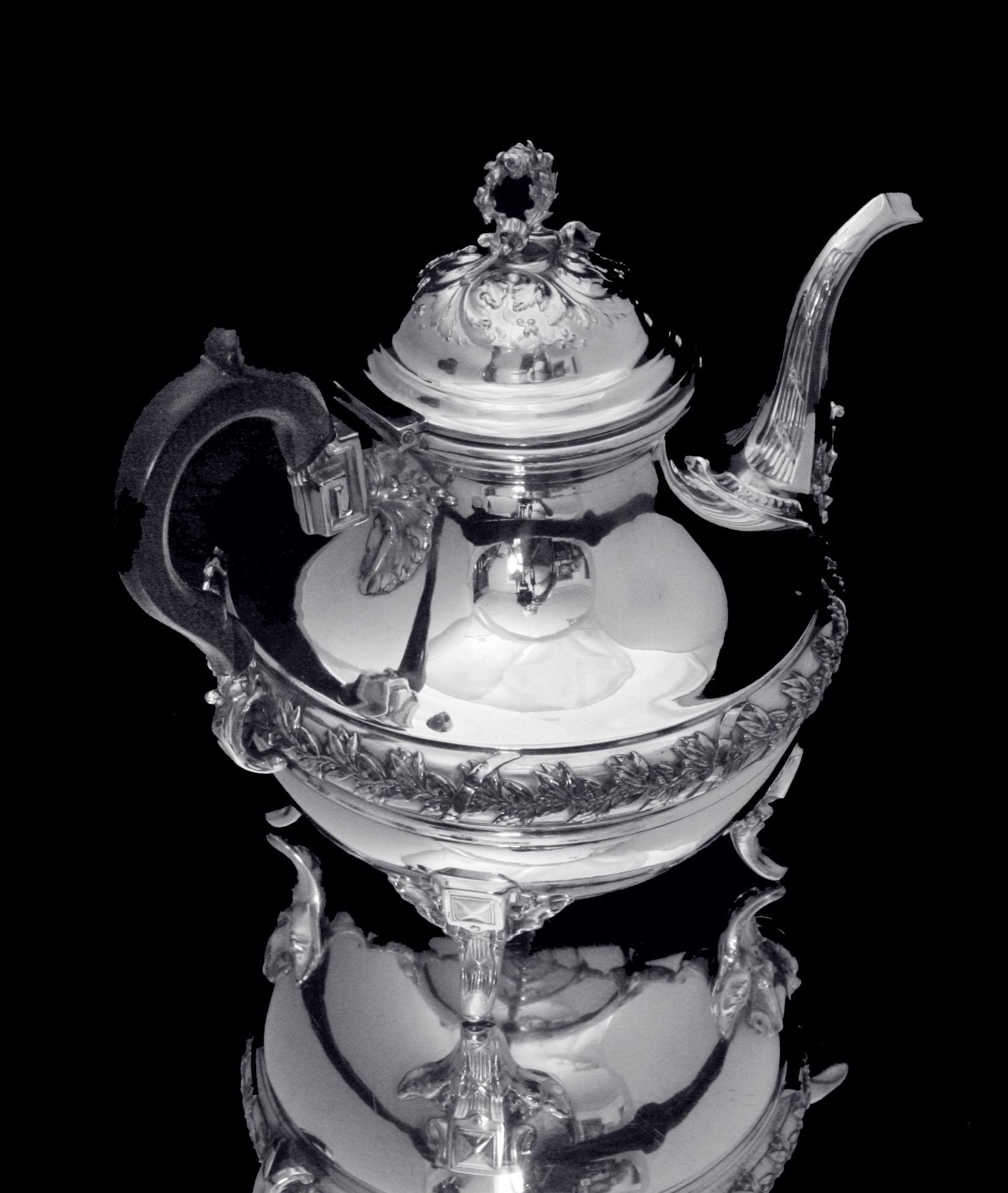 Boulenger - 8pc. Louis XVI, Silver Tea Set - Museum Quality ! For Sale 8