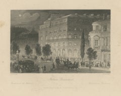 Il Boulevard des Italiens di notte, Parigi, incisione tratta da un’opera di Eugène Lami, 1845 circa