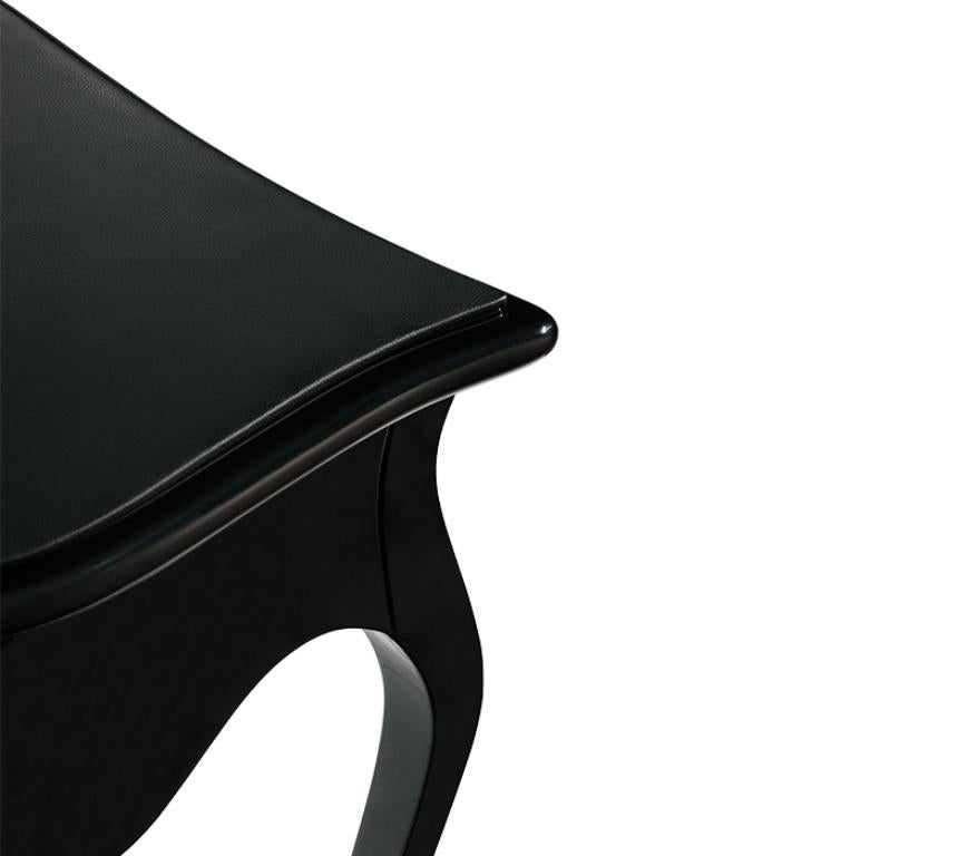 Modern Boulevard Desk in Black Lacquered with Leather Top by Boca do Lobo For Sale