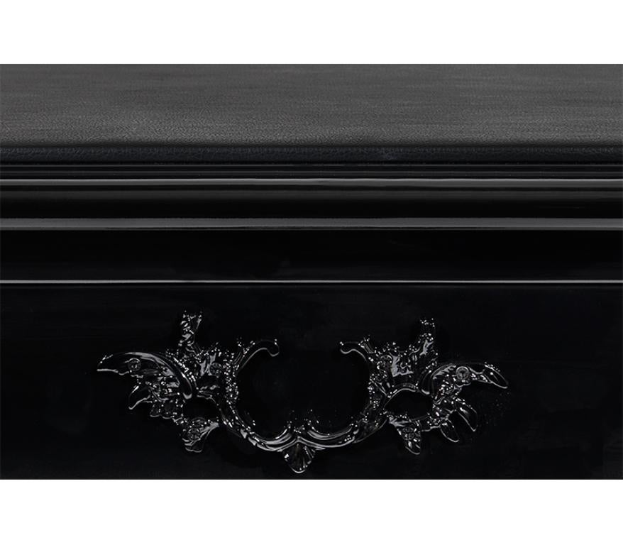 Portuguese Boulevard Desk in Black Lacquered with Leather Top by Boca do Lobo For Sale