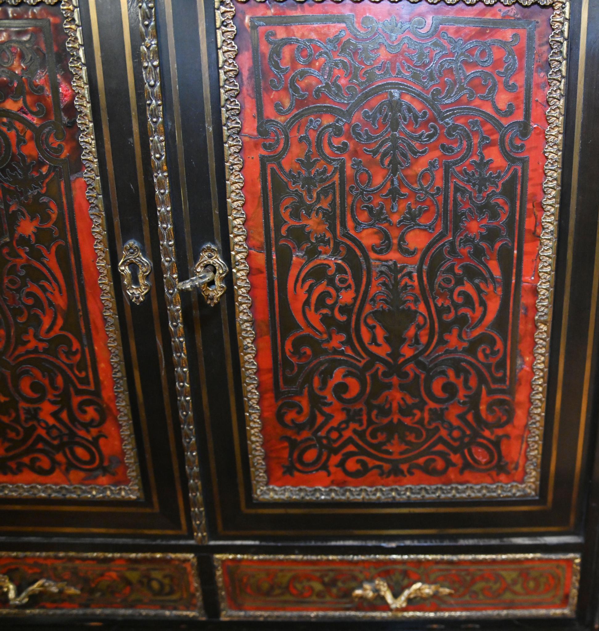 Boulle Bonheur de Jour Scrivania intarsiata 1880 in vendita 8