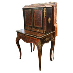 Boulle Bonheur de Jour Escritorio Incrustación 1880