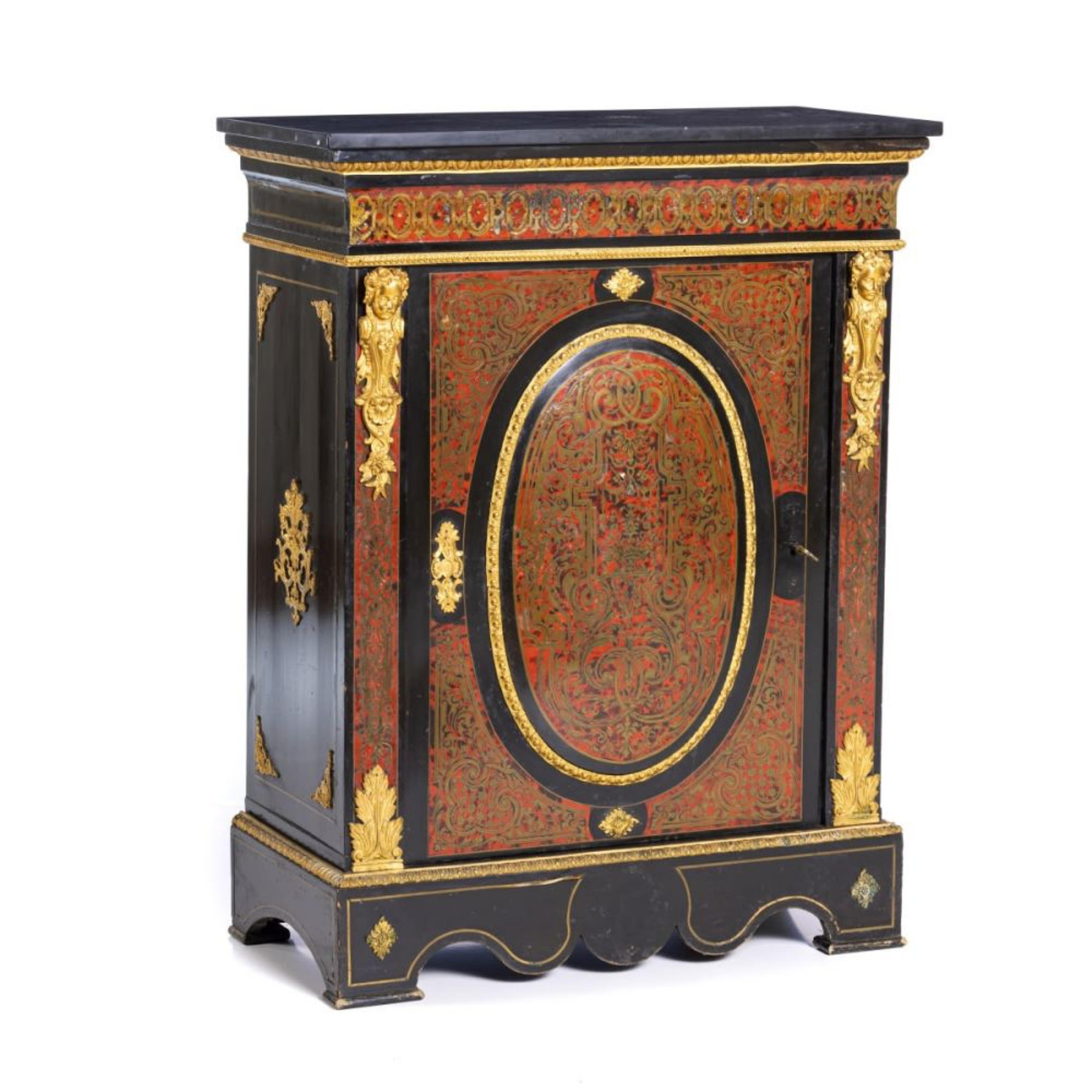 Bronze BOULLE CABINET 19th Century French Napoleon III For Sale