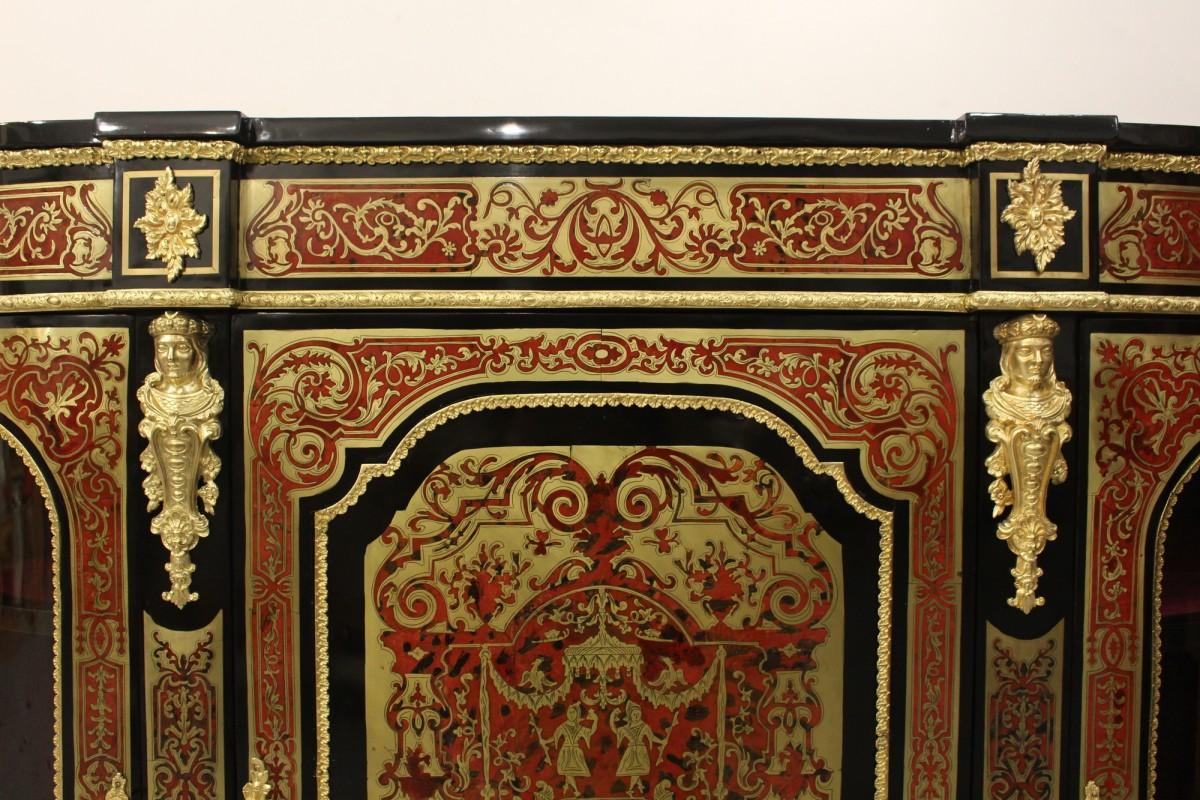 Boulle cabinet, France, circa 1860. In Good Condition For Sale In Chorzów, PL