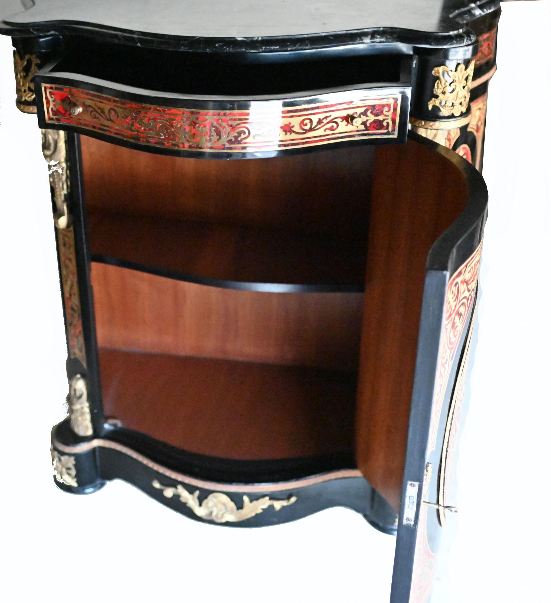 Boulle Cabinet French Marquetry Inlay Credenza For Sale 1