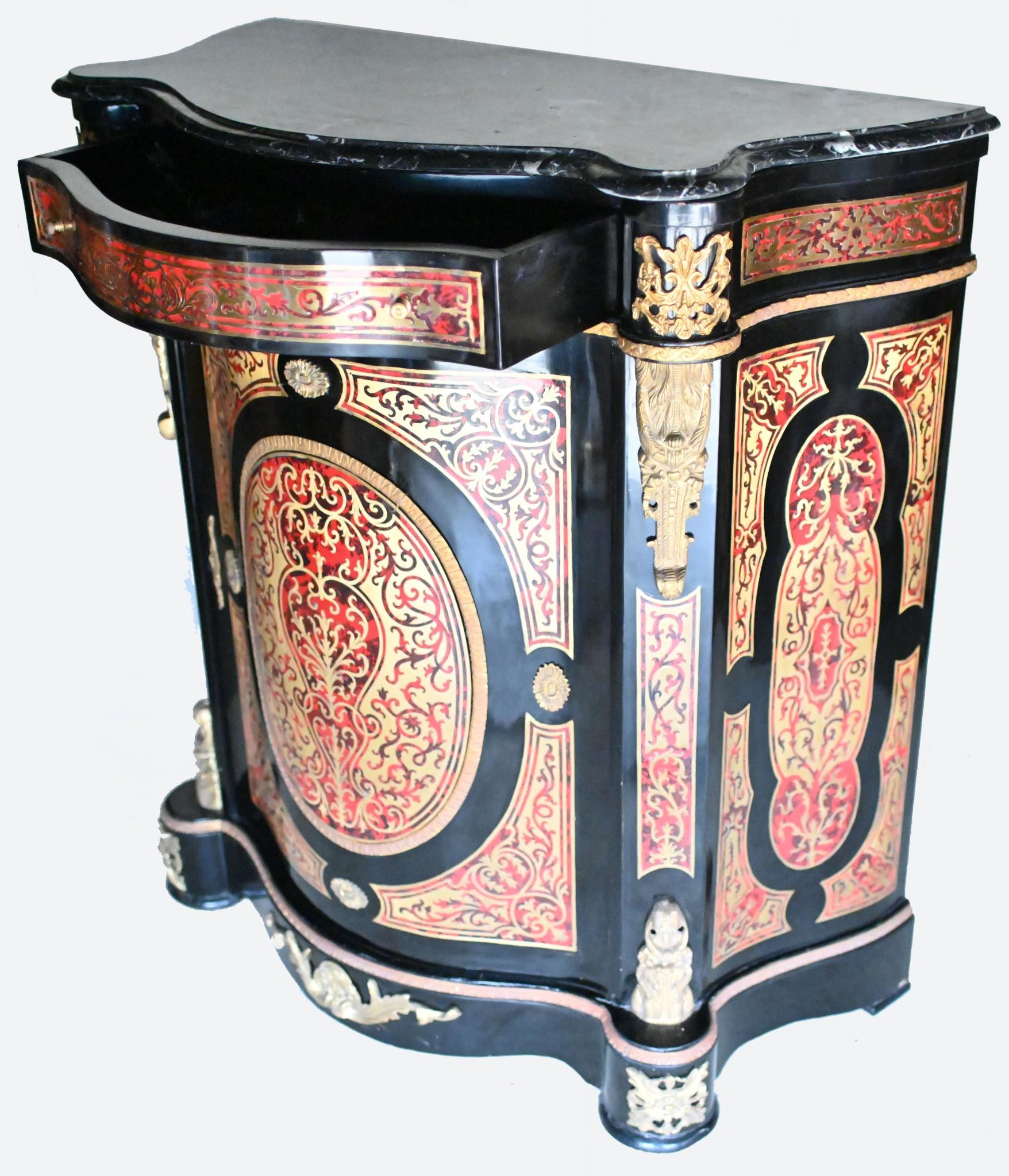 Boulle Cabinet French Marquetry Inlay Credenza 3