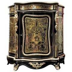 Boulle Cabinet inl Brass Marquetry, Napoleon III France