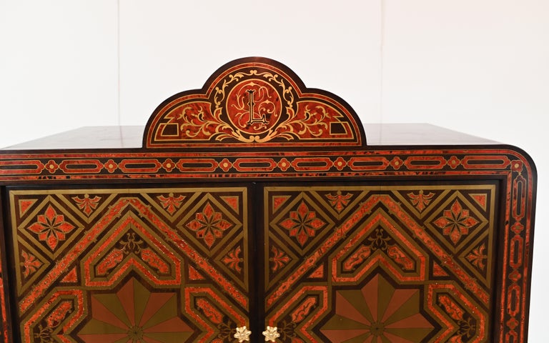 Boulle Cabinet Inlay Chest Islamic Closet, 1930 6