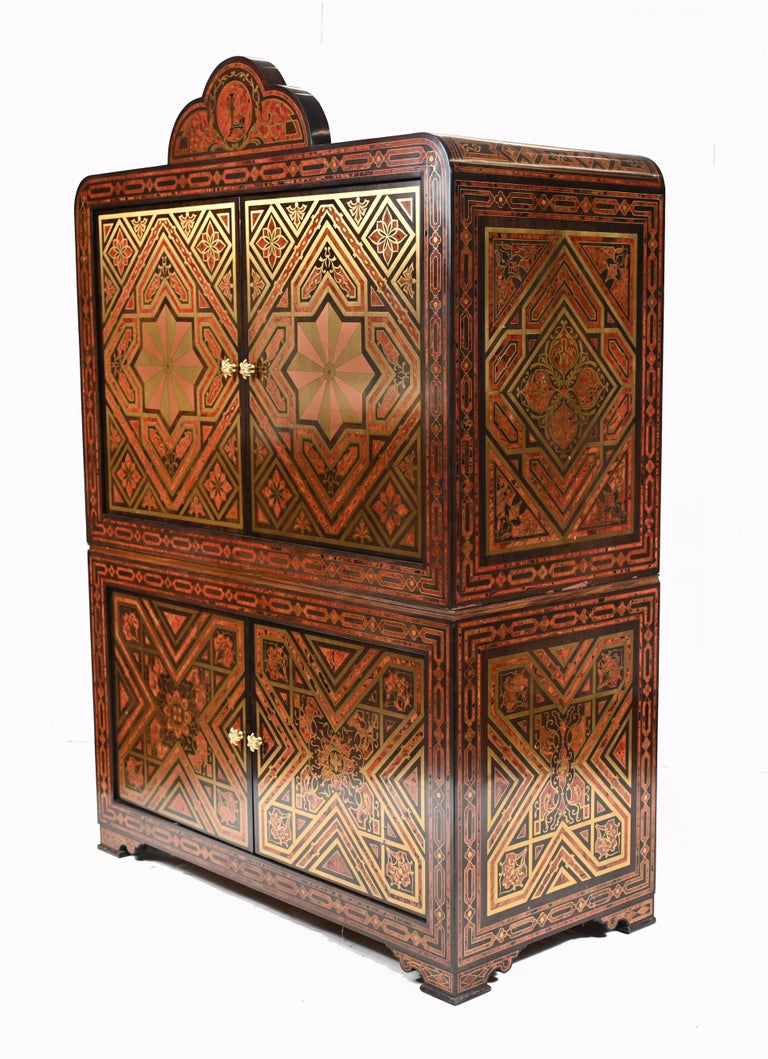 Boulle Cabinet Inlay Chest Islamic Closet, 1930 2