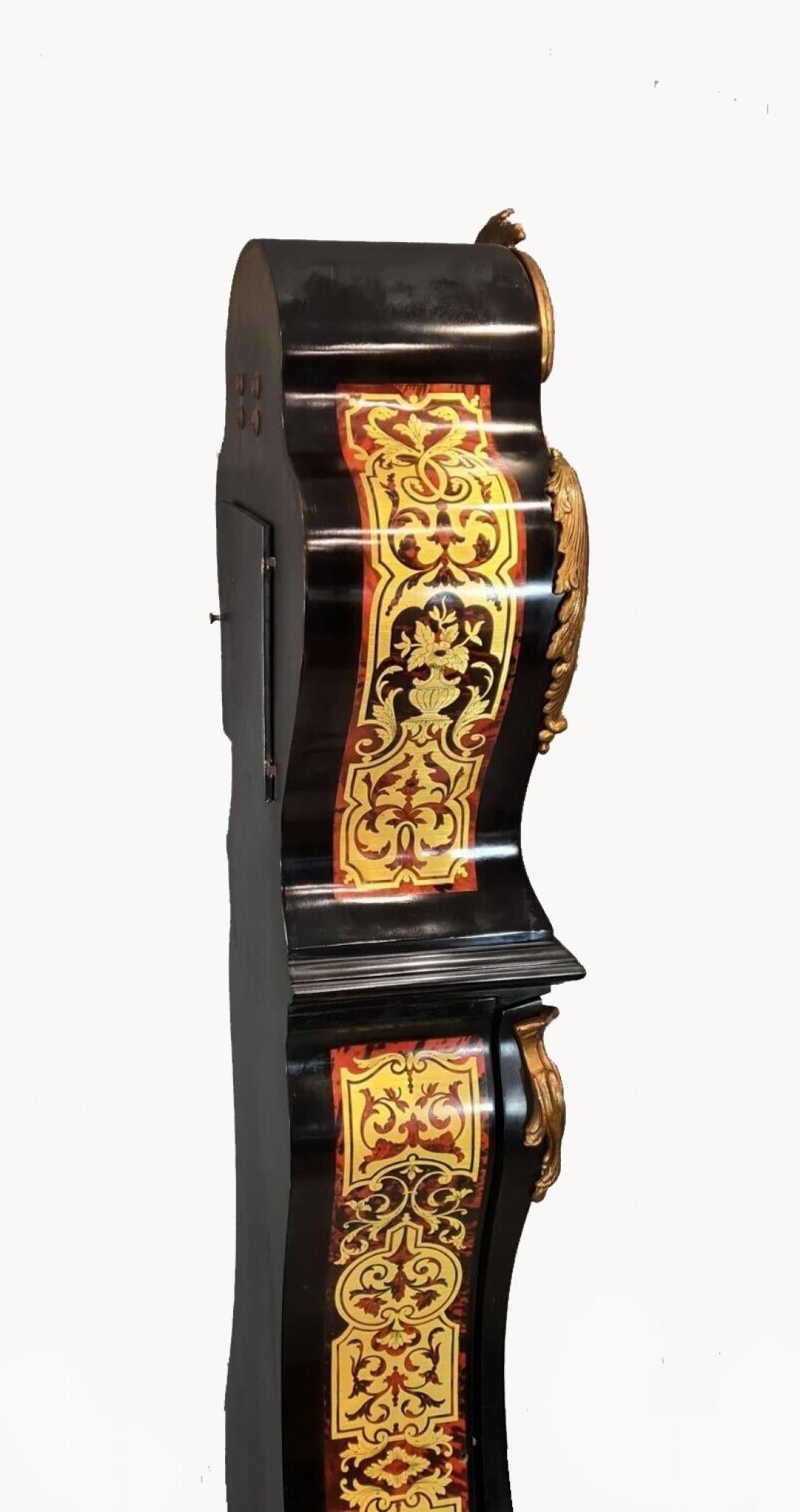 Boulle Clock Longcase Grandfather French Inlay Westminster Chimes 1