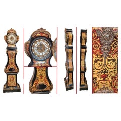 Retro Boulle Clock Longcase Grandfather French Inlay Westminster Chimes