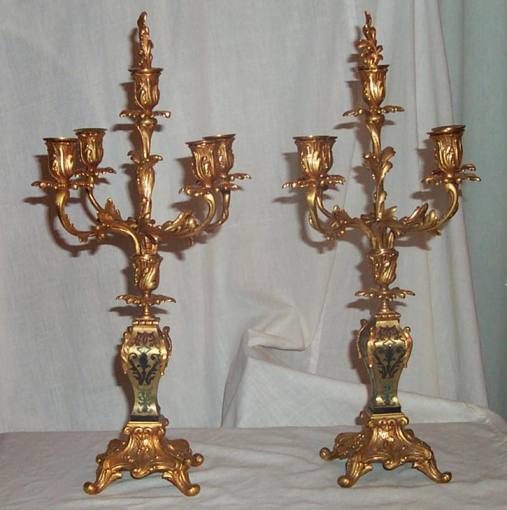 French Boulle Clock Set For Sale