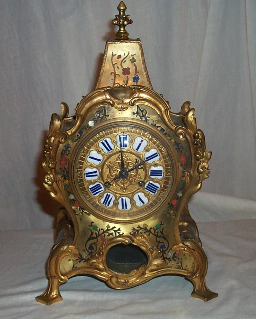 Marquetry Boulle Clock Set For Sale