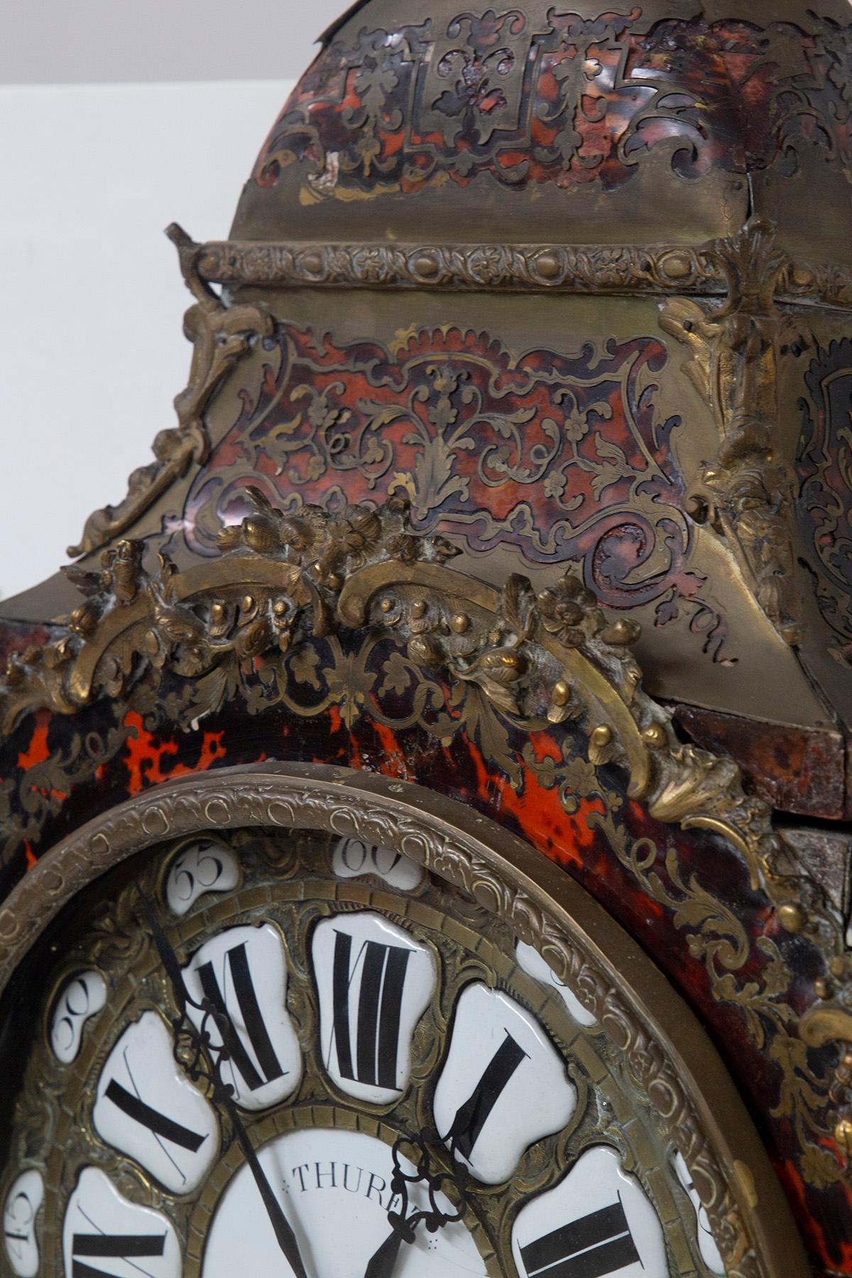 Boulle-Uhr mit Regal, gekennzeichnet THURET PARIS im Angebot 6
