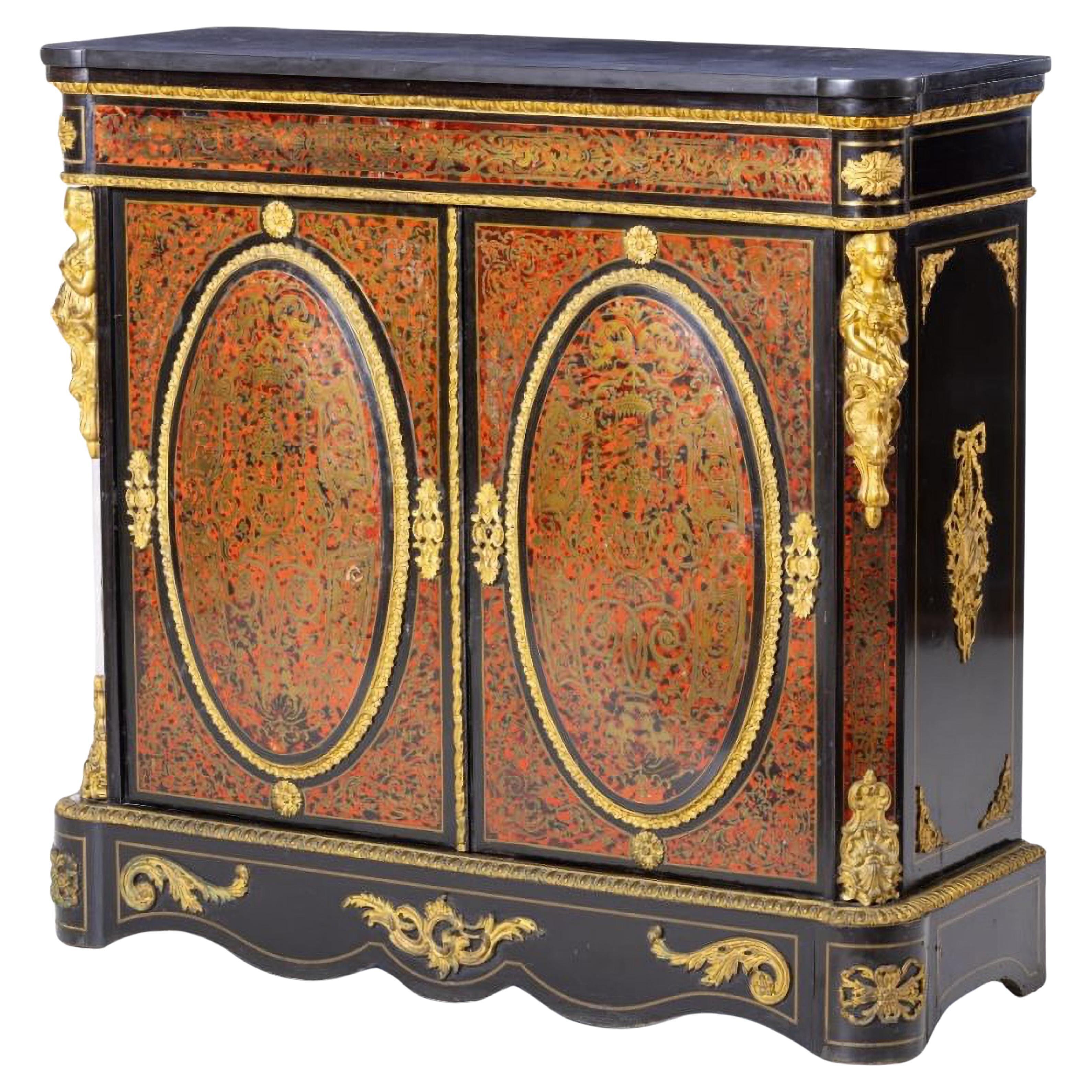 BOULLE CUPBOARD Napoleon III 19th Century For Sale