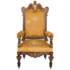 Boulle Inlaid Armchair with Gilt Bronze Mounts