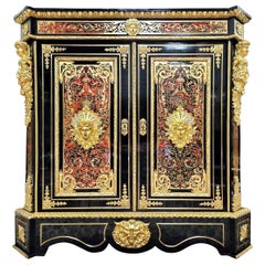 Boulle Marqueterie Cabinet Français Doré Napoléon III