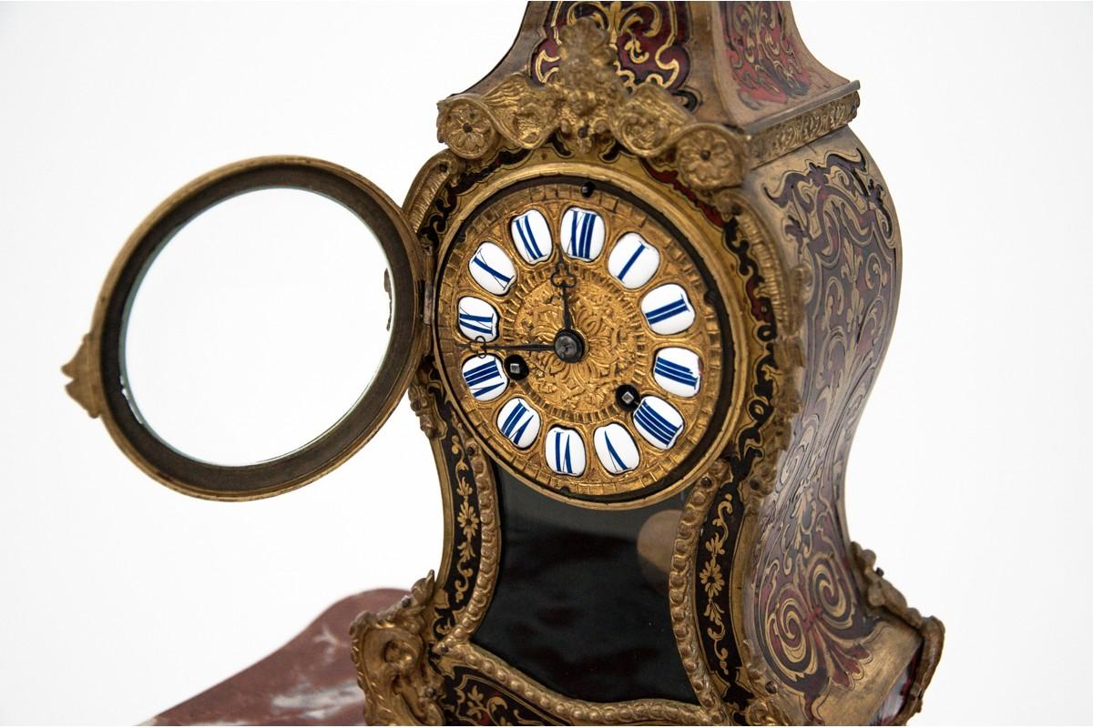 Brass Boulle Napoleon III Mantel Table Clock from 1855