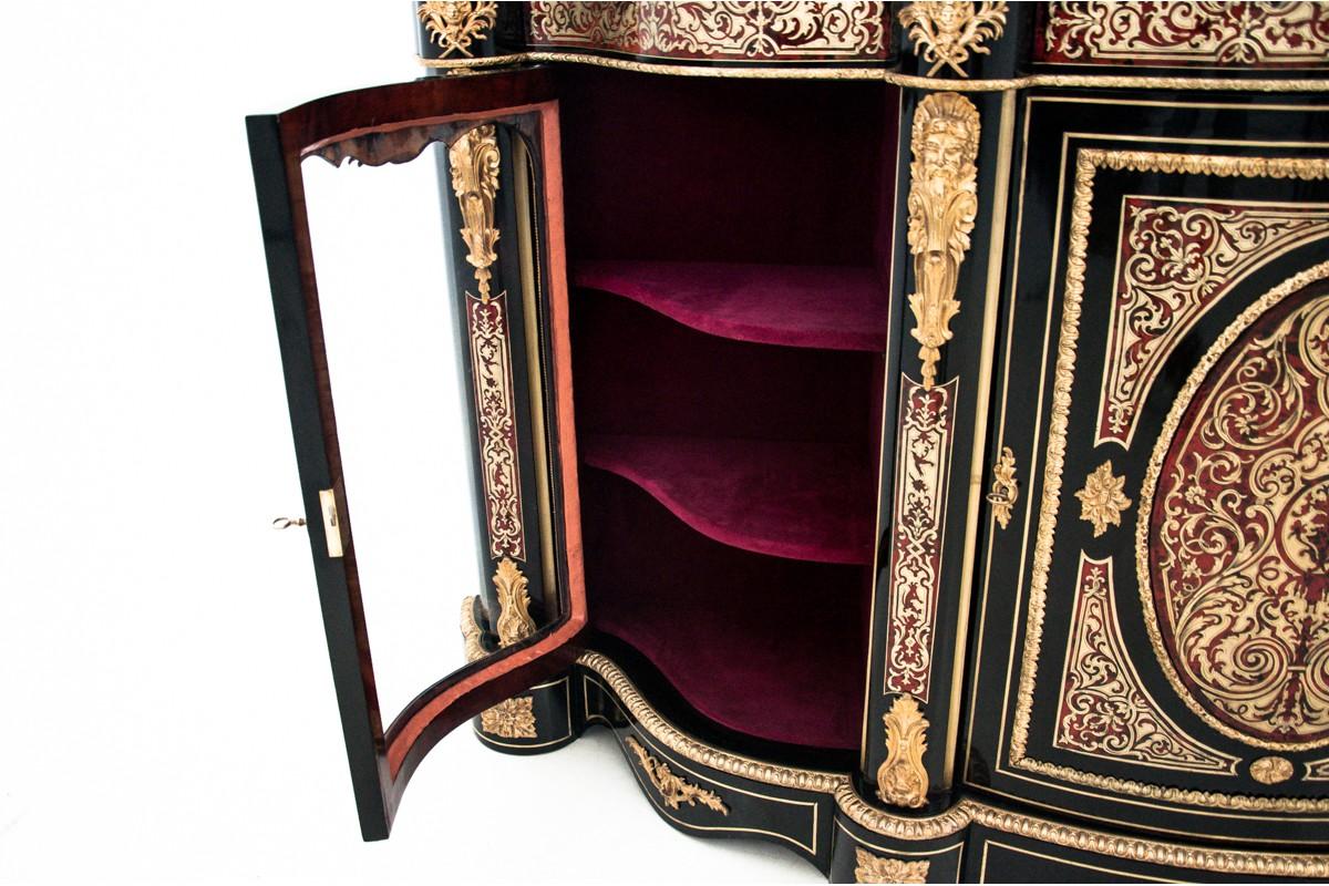 Boulle Napoleon III Vitrine Cabinet by Druce & Co In Good Condition In Chorzów, PL