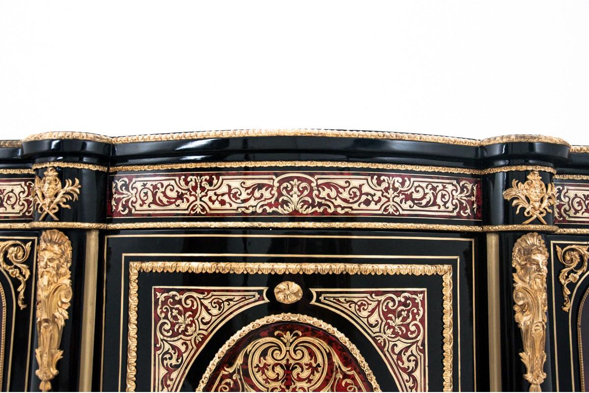Brass Boulle Napoleon III Vitrine Cabinet by Druce & Co
