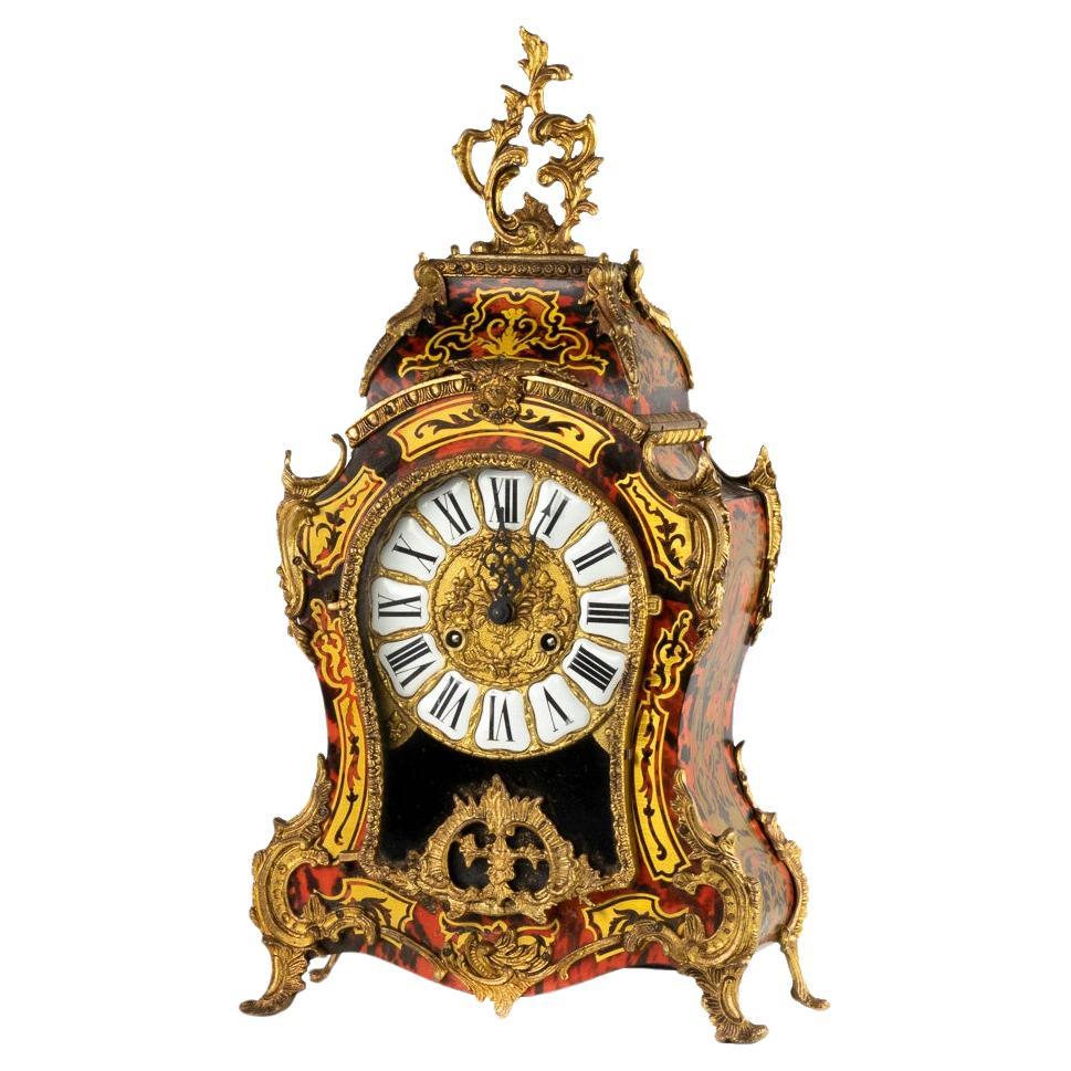 Boulle-Kaminuhr mit Pendelleuchte im Louis-XV-Stil, 20. Jahrhundert