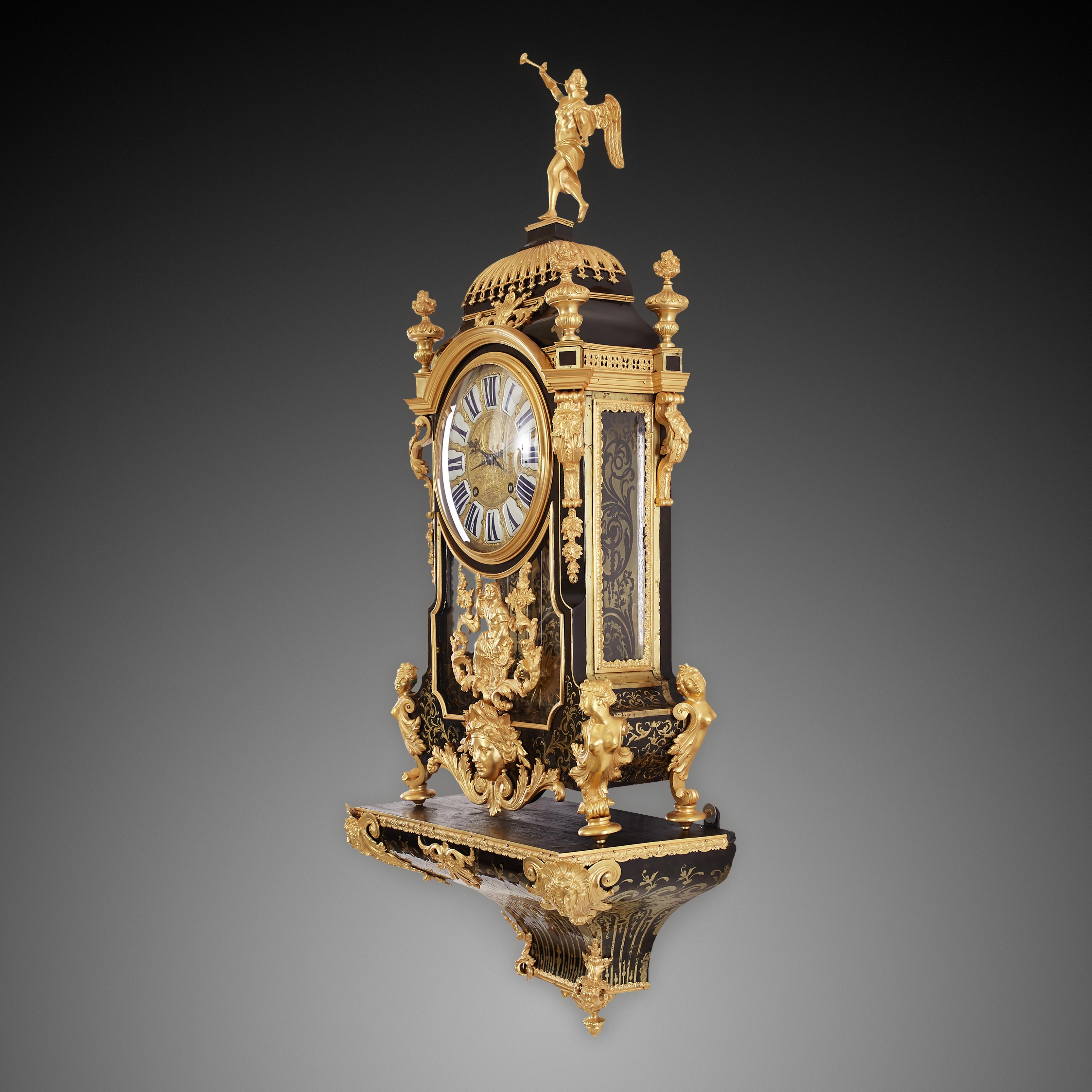 Gilt Boulle style clock large French gilt bronze bracket