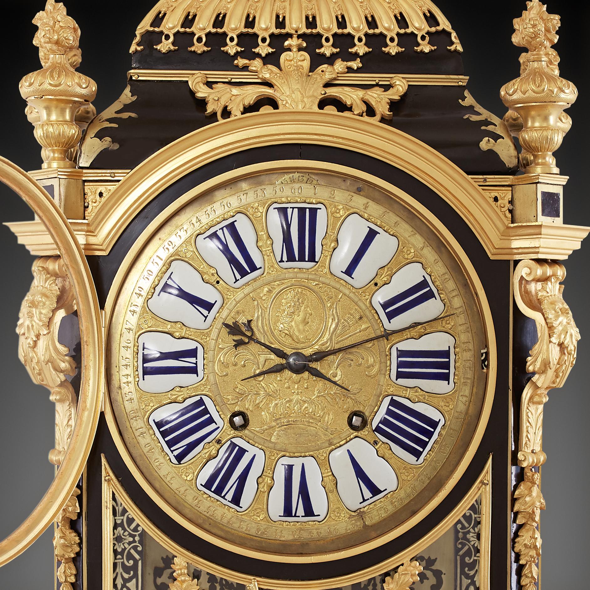 Boulle style clock large French gilt bronze bracket 1