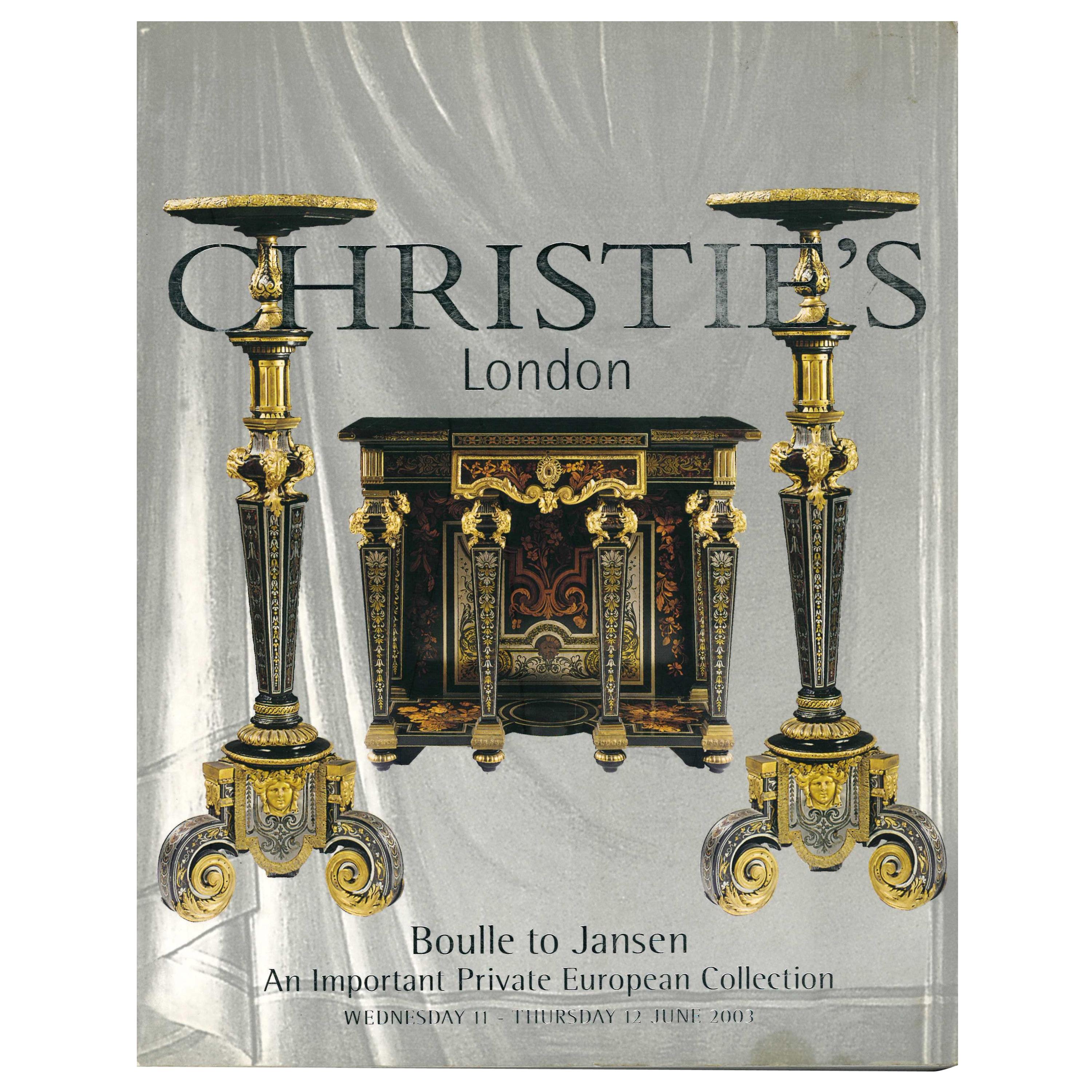 Boulle to Jansen Christie's (Book) For Sale