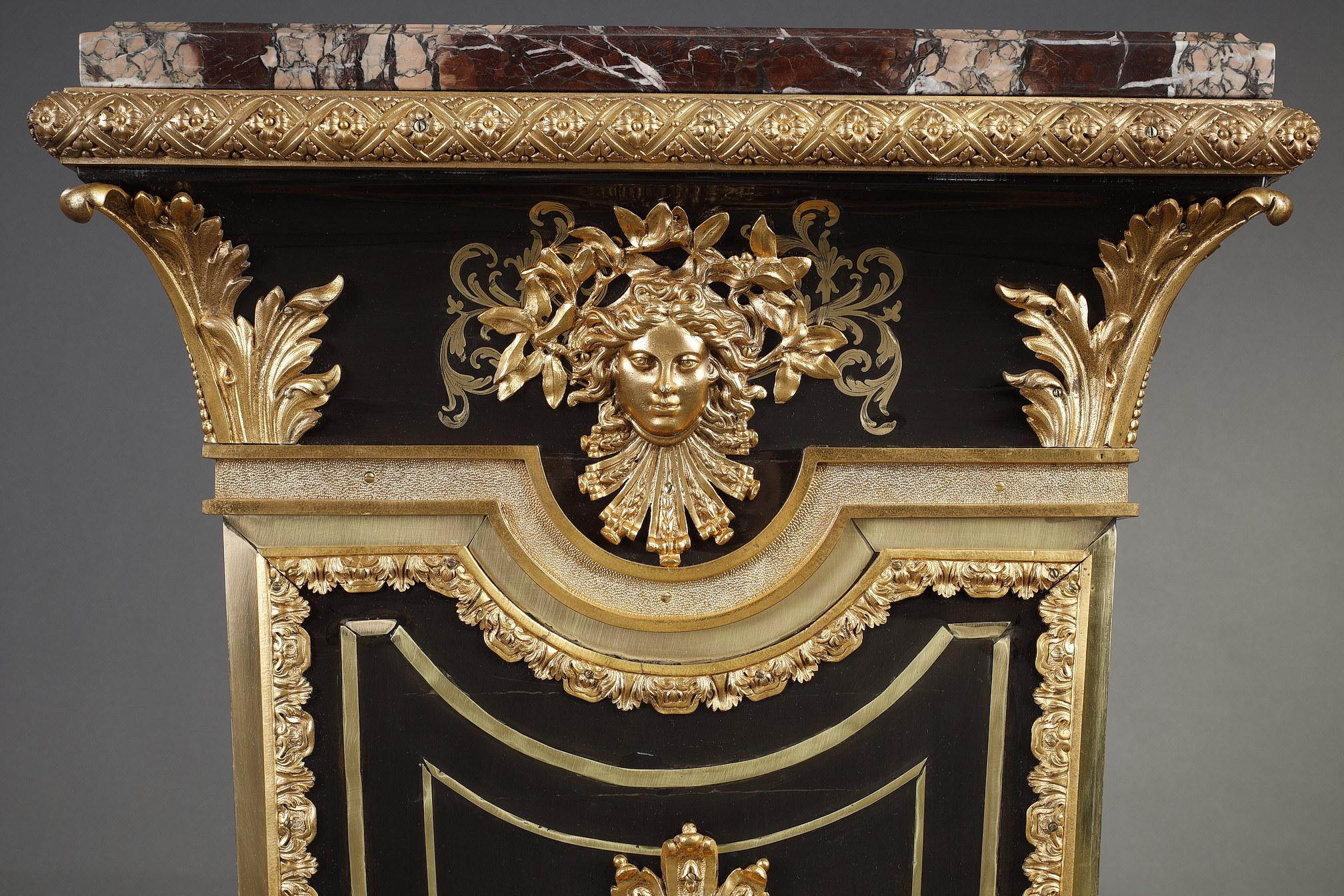 Louis XIV “Boulle” Wall-Side Pedestal Attributed to Befort Jeune, France, Circa 1870