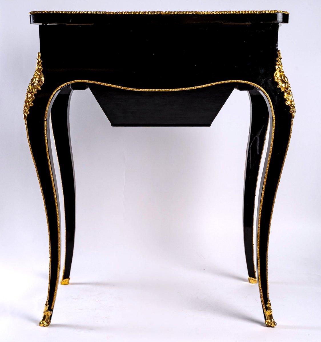 Napoleon III Boulle Work Table, Stamped: L.Gradé & Pelcot, Period: 19th Century For Sale