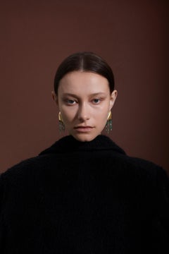 Boulo Jellyfish Gold Dangle Earring with Emerald Baguette Drops