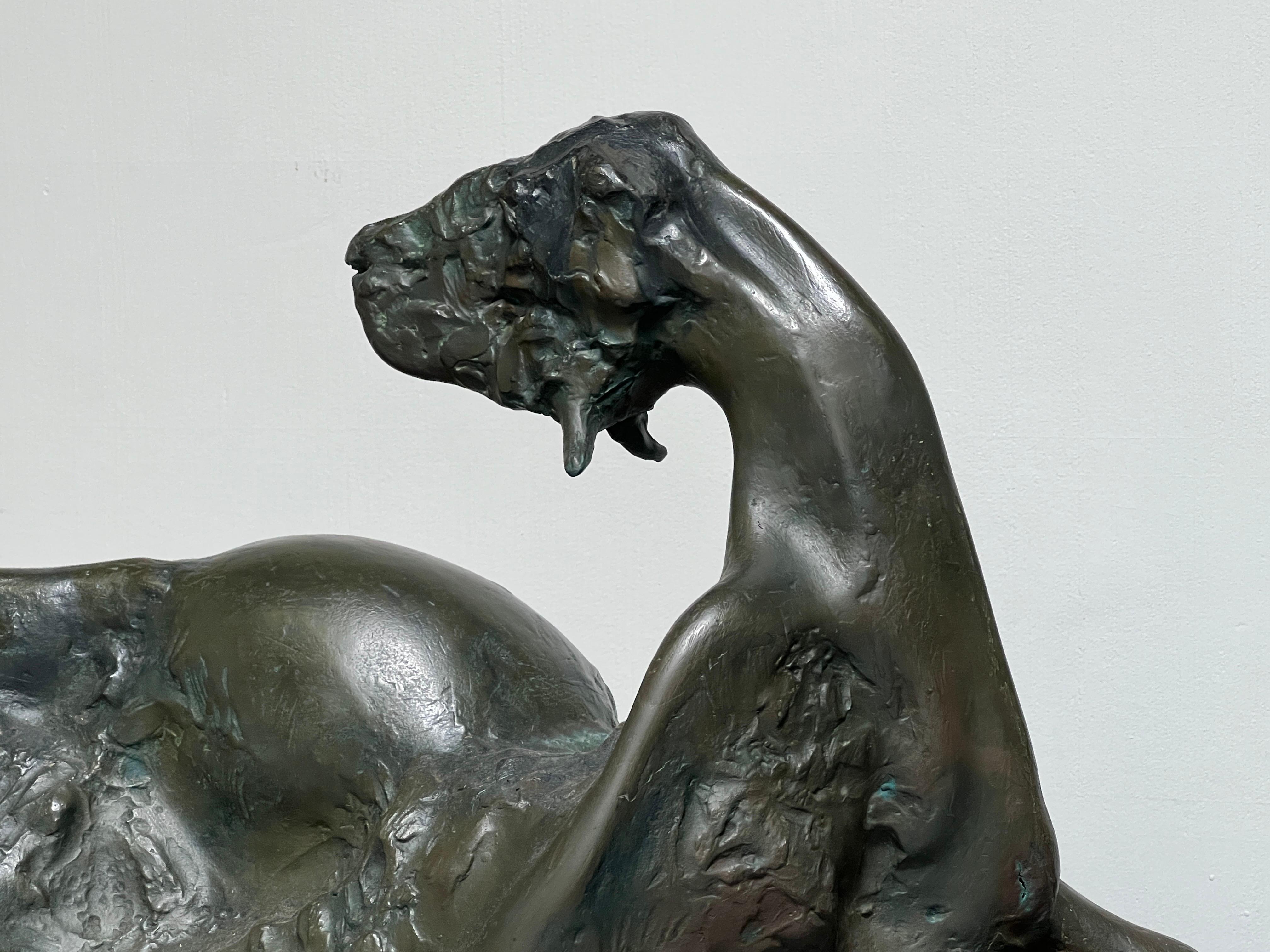 'Bound Goat, Monday' Bronze Sculpture by Jack Zajac For Sale 4