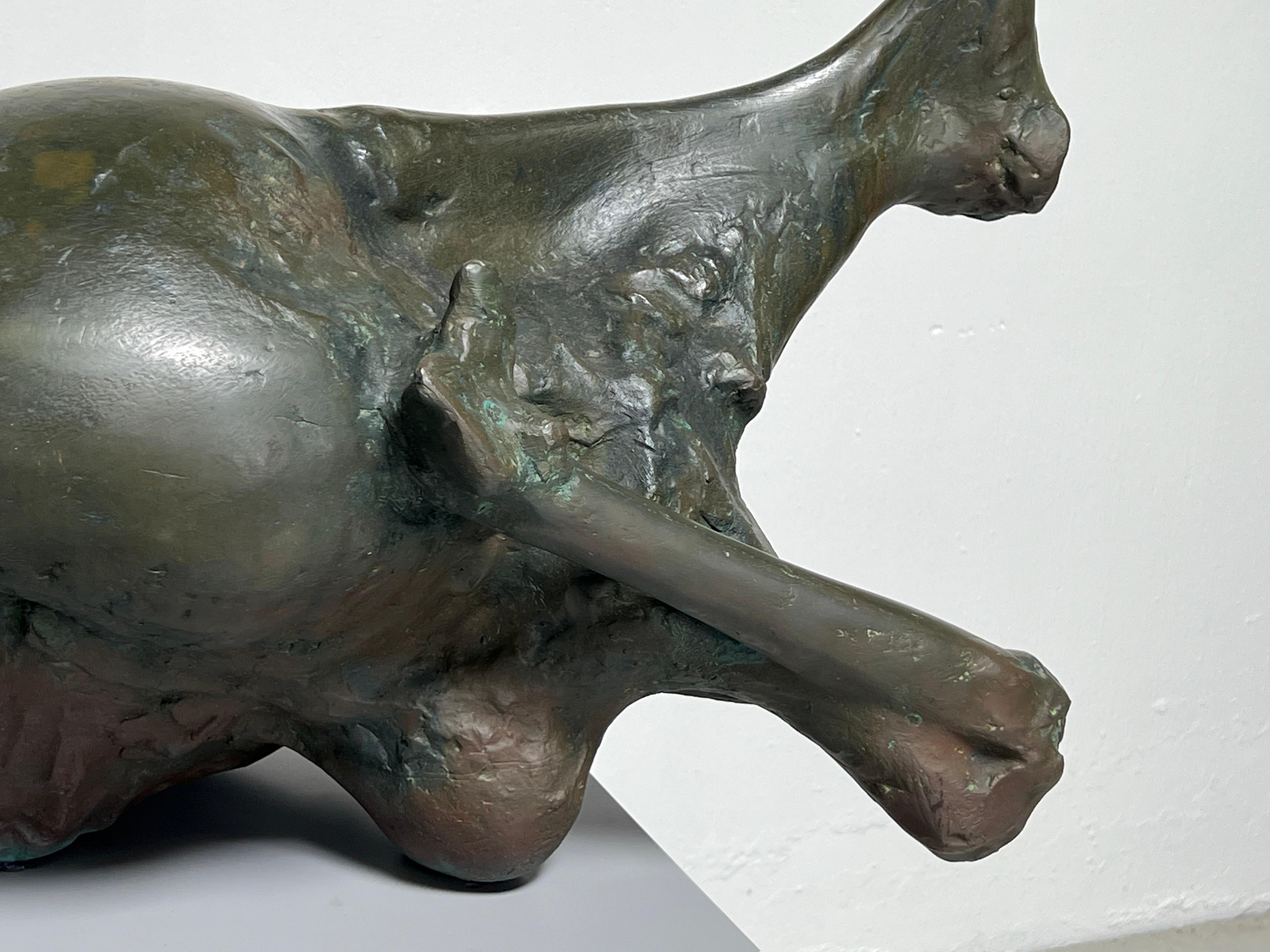 'Bound Goat, Monday' Bronze Sculpture by Jack Zajac For Sale 11