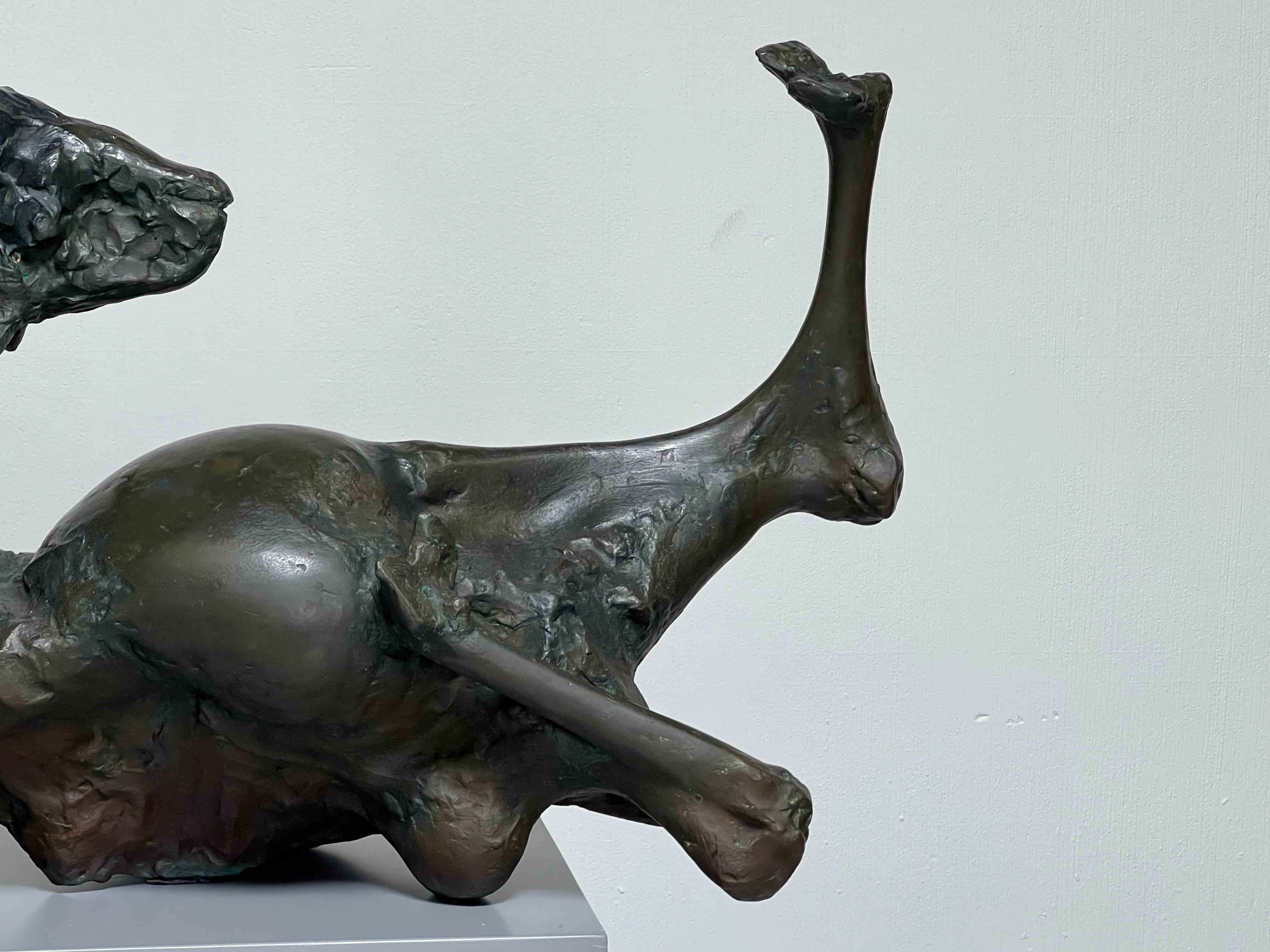 Cast 'Bound Goat, Monday' Bronze Sculpture by Jack Zajac For Sale
