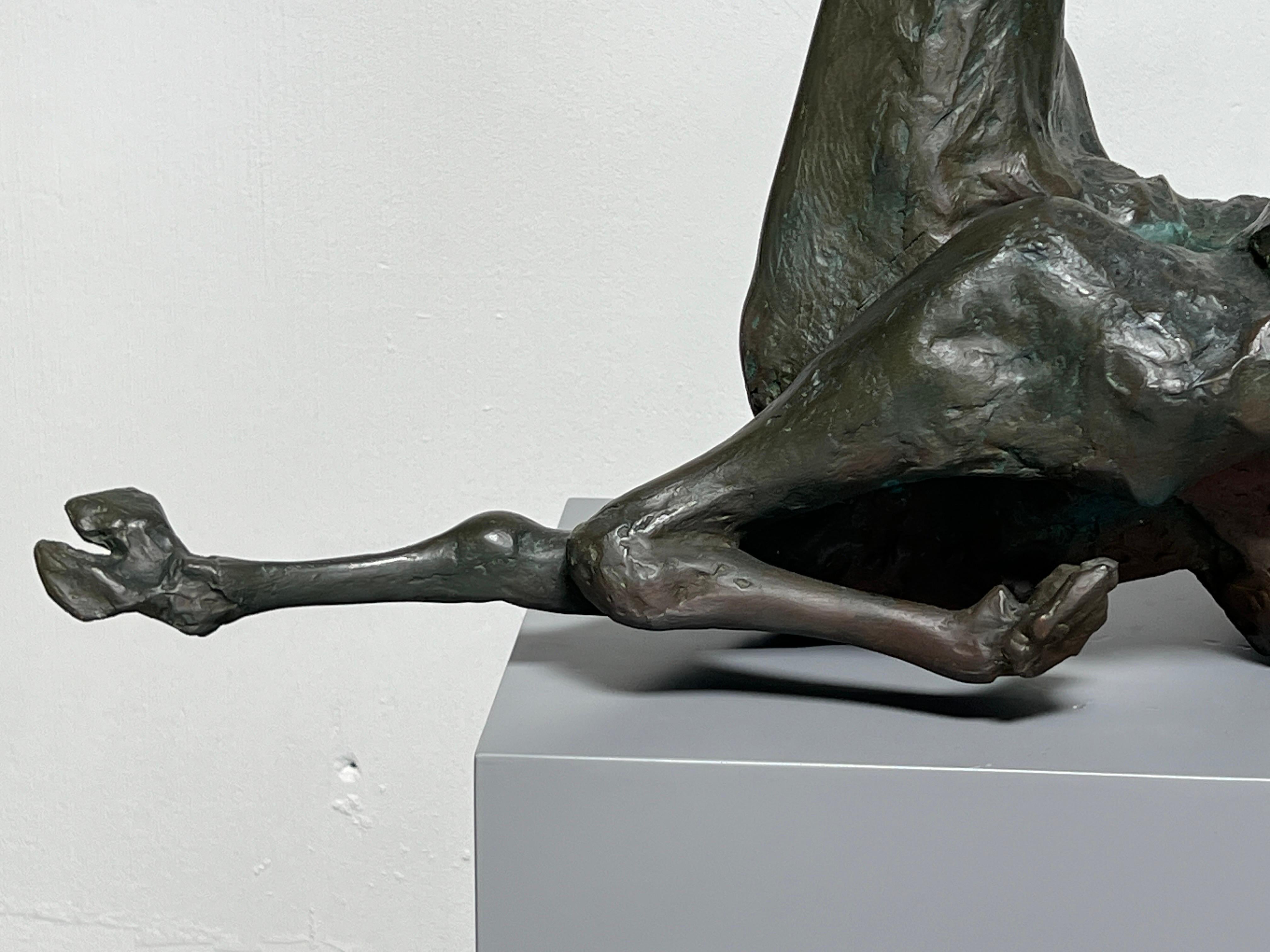 'Bound Goat, Monday' Bronze Sculpture by Jack Zajac For Sale 1