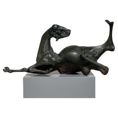 Vintage 'Bound Goat, Monday' Bronze Sculpture by Jack Zajac