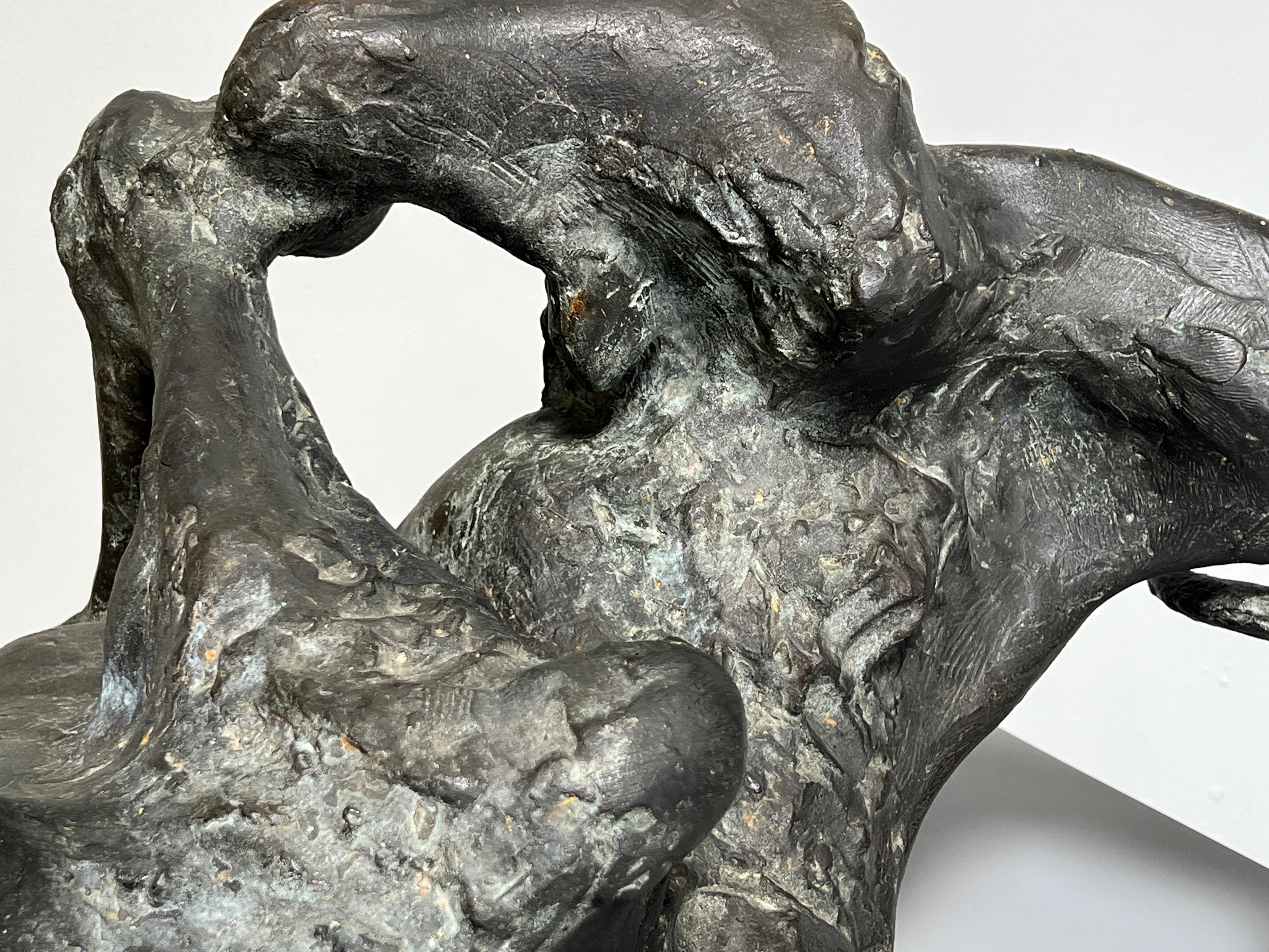 Chèvre liée, jeudi, sculpture en bronze de Jack Zajac en vente 3