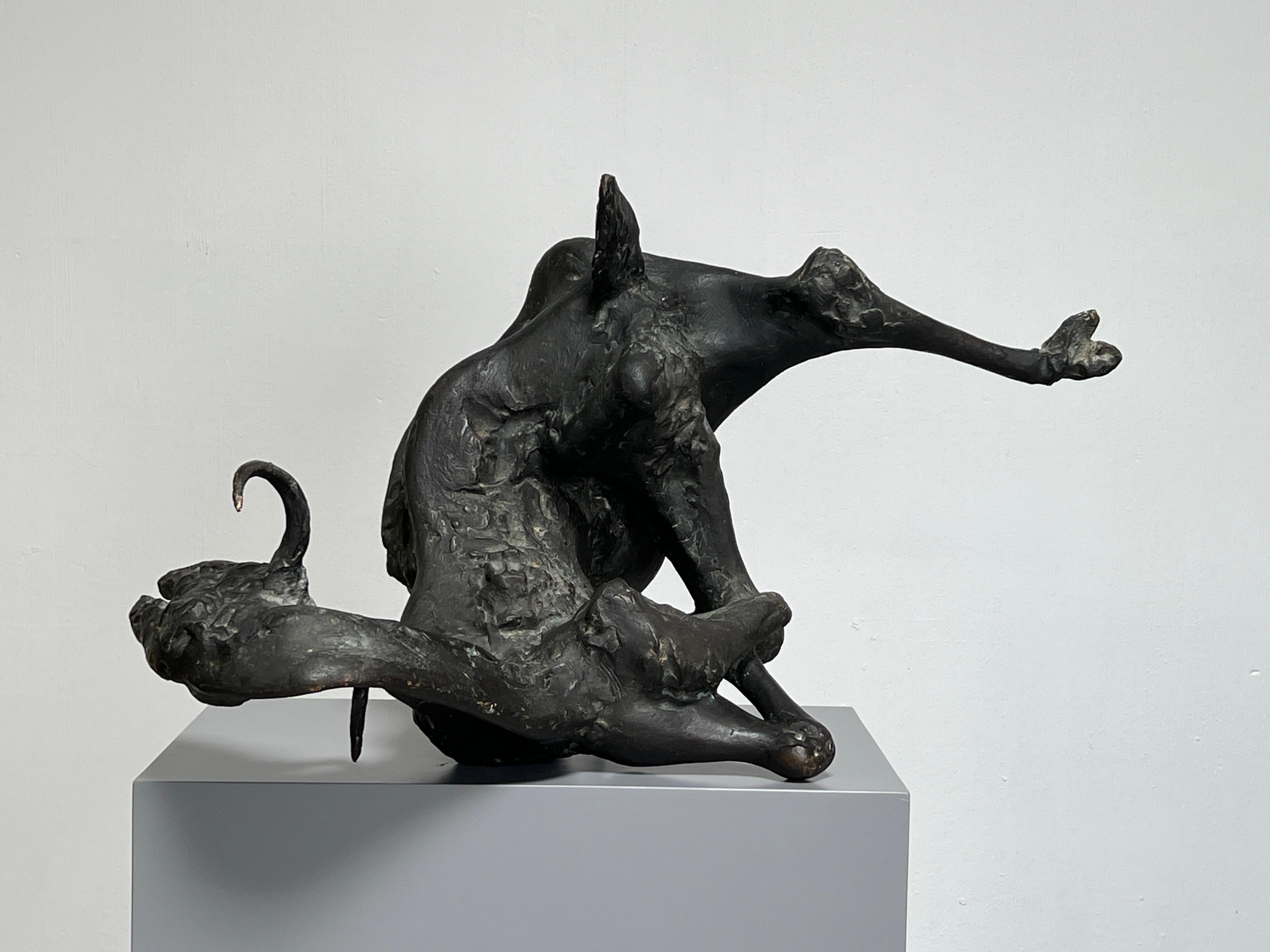 Chèvre liée, jeudi, sculpture en bronze de Jack Zajac en vente 6