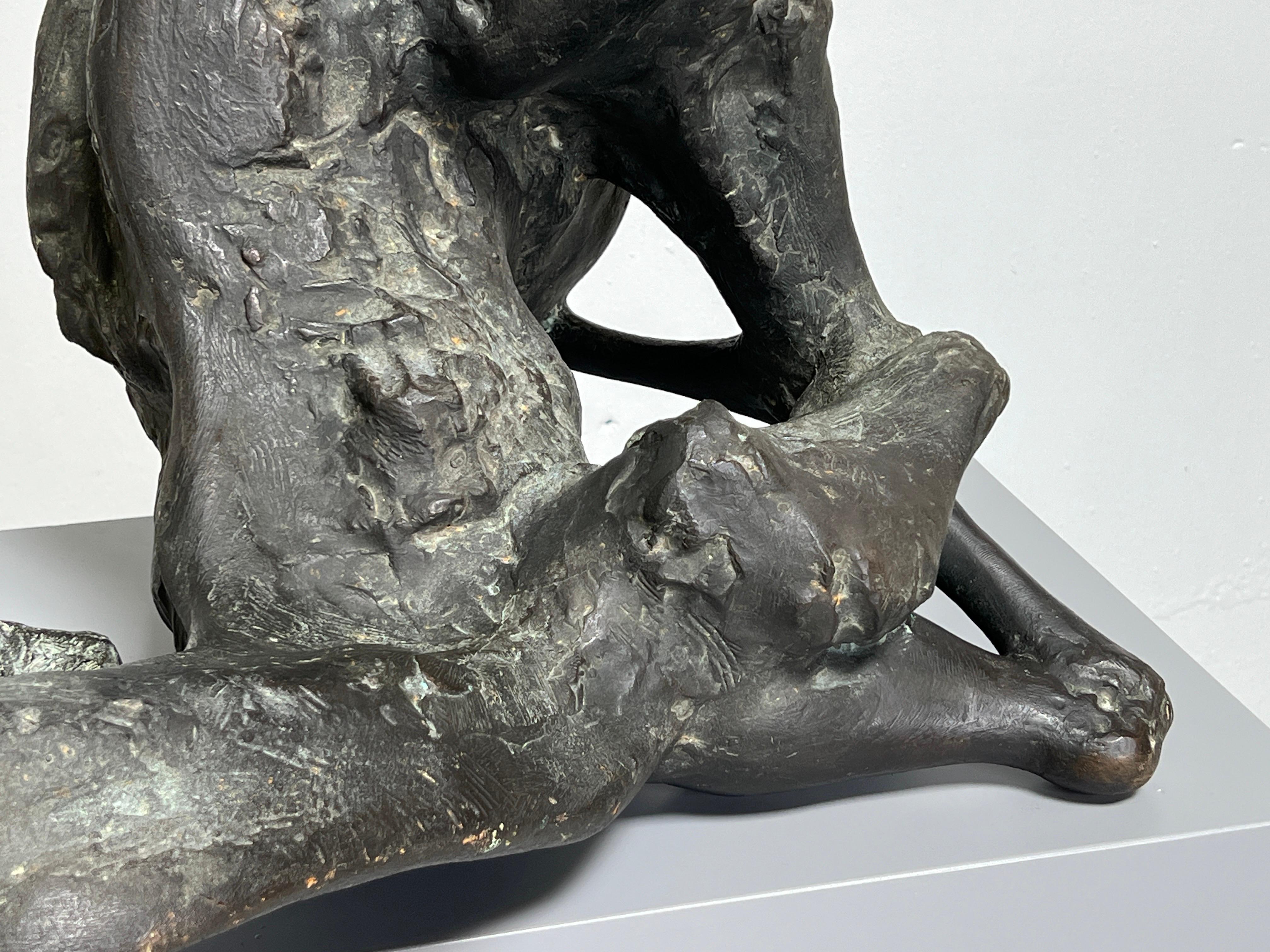 Chèvre liée, jeudi, sculpture en bronze de Jack Zajac en vente 10