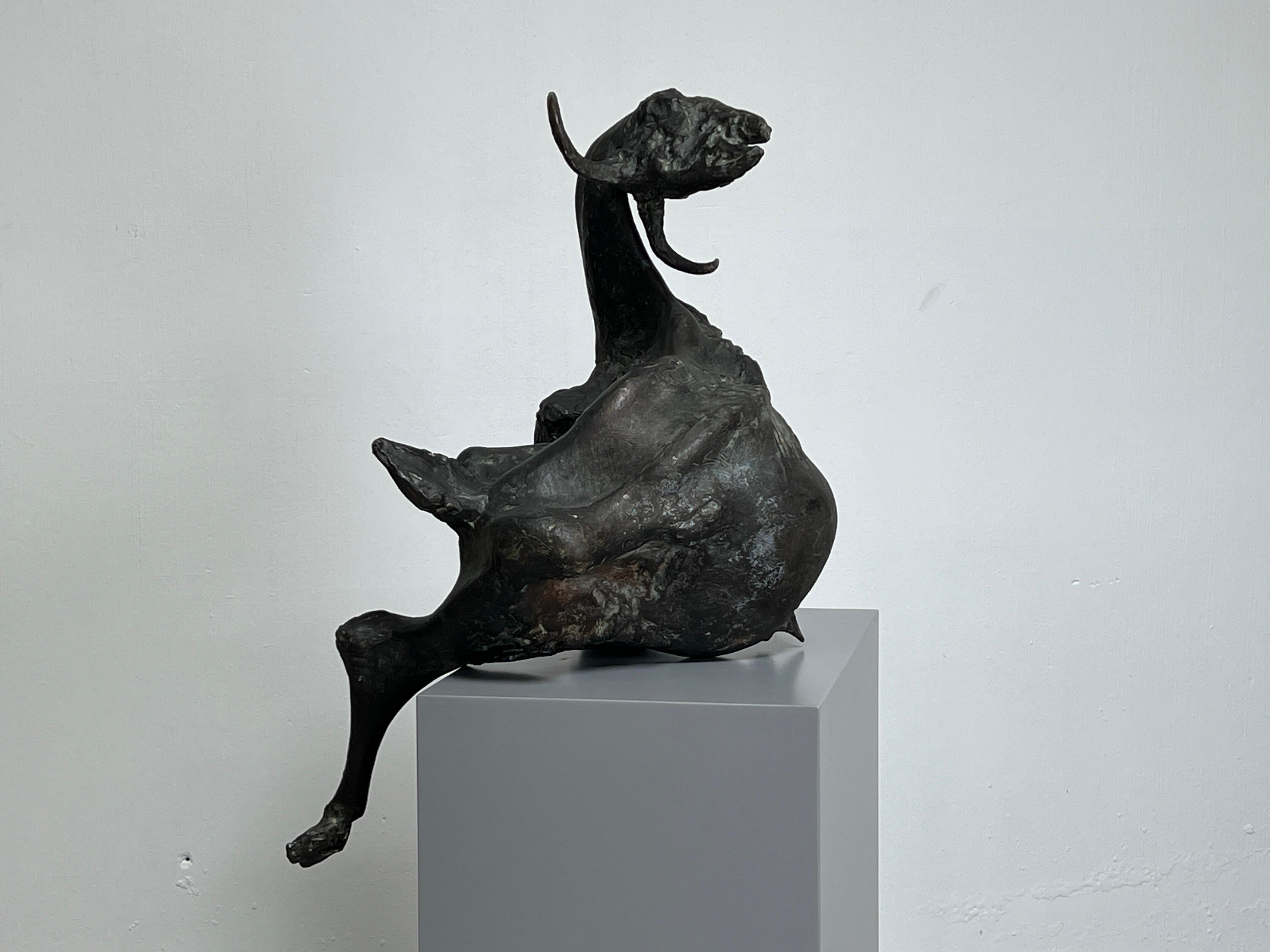 Italian Bound Goat, Thursday, Bronze Sculpture by Jack Zajac For Sale