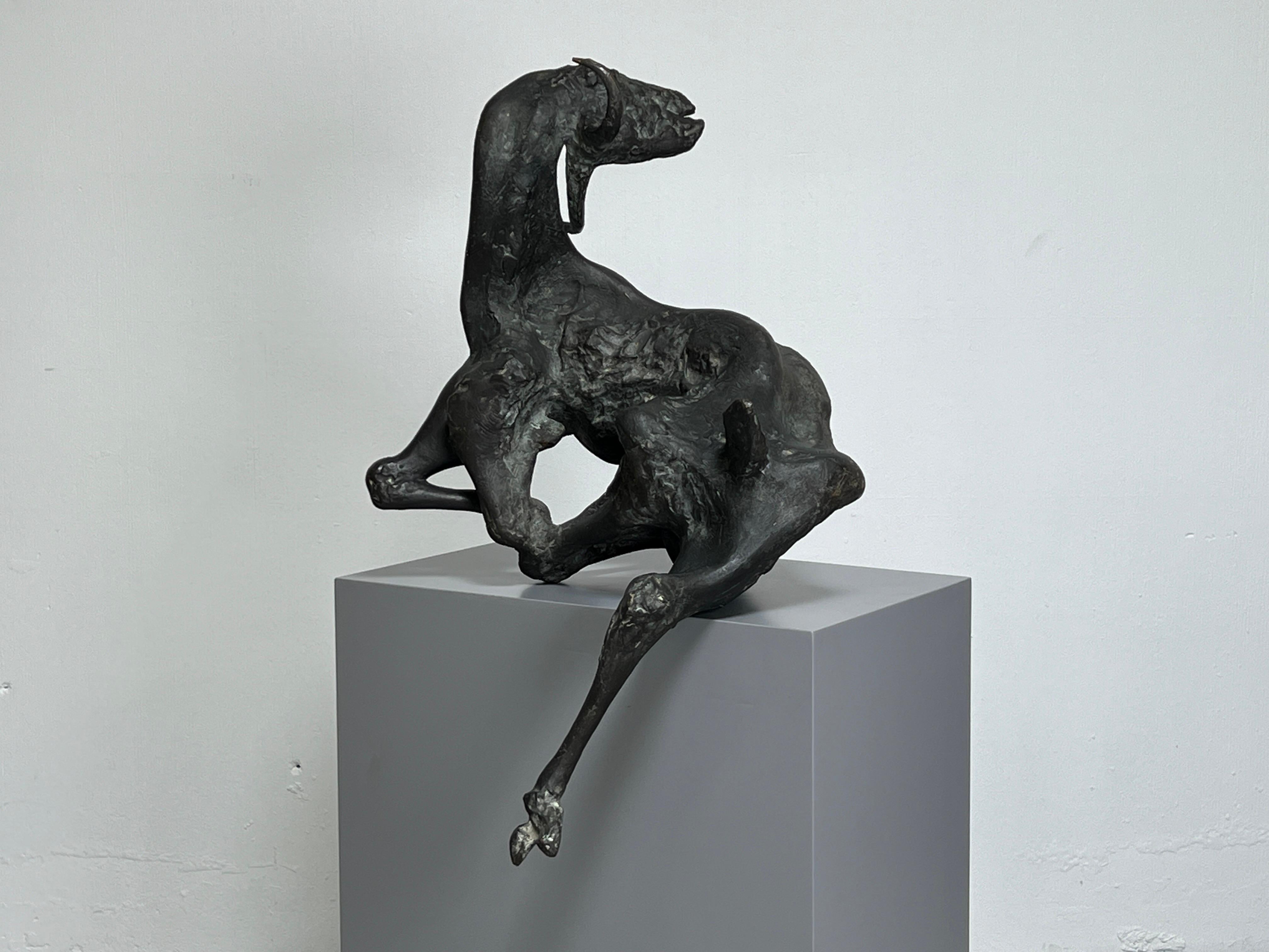 Chèvre liée, jeudi, sculpture en bronze de Jack Zajac Bon état - En vente à Dallas, TX