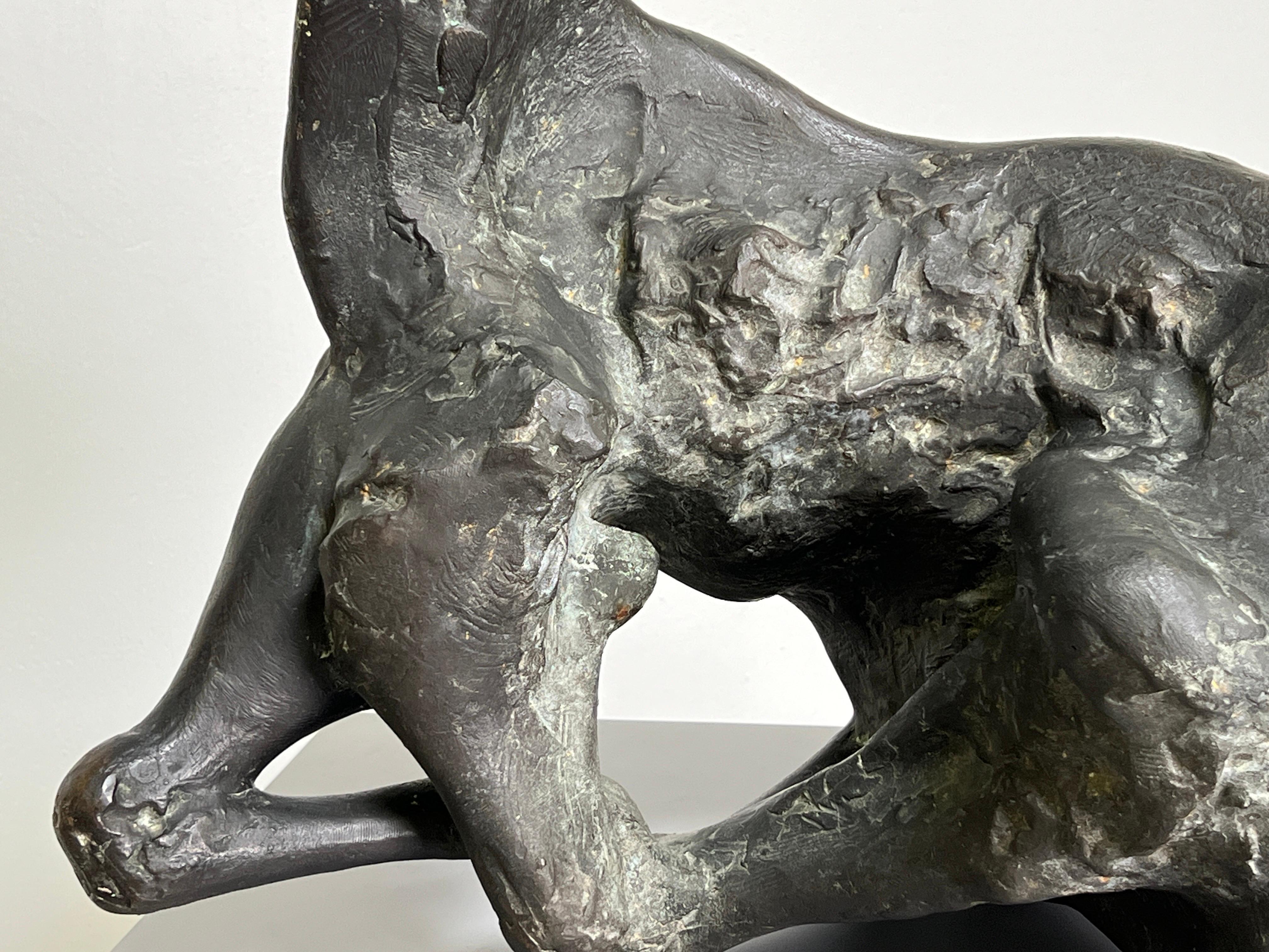 Bronze Chèvre liée, jeudi, sculpture en bronze de Jack Zajac en vente