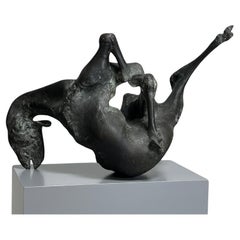 Vintage Bound Goat, Thursday, Bronze Sculpture by Jack Zajac