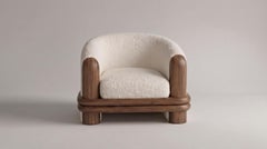 Bound Sofa by Sidani Design: Cream Bouclé with Walnut Base