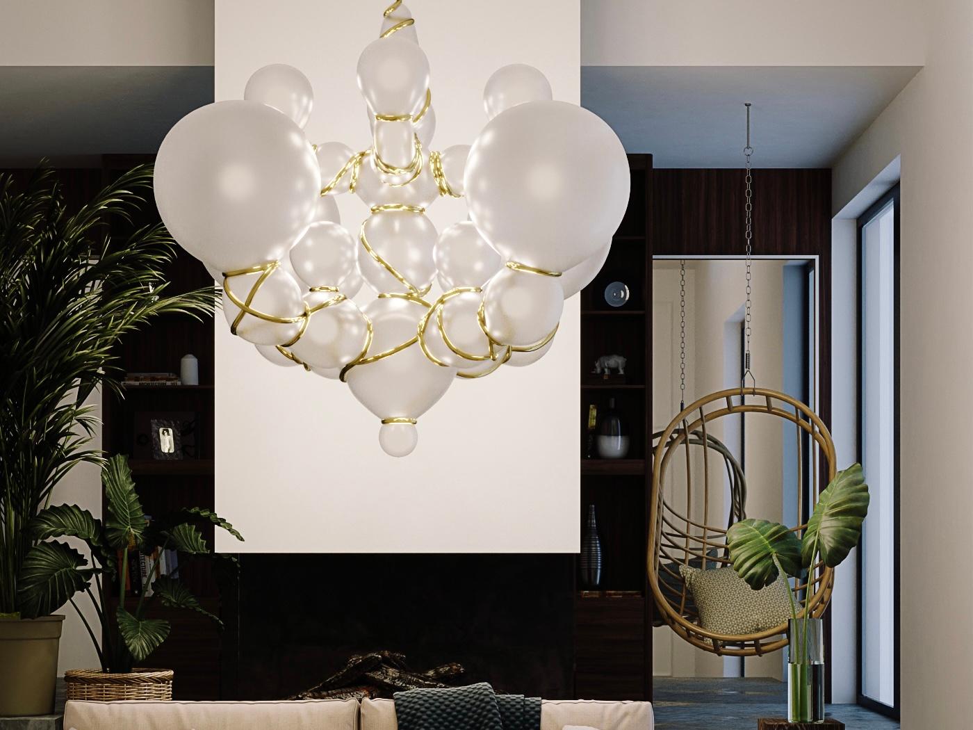 Organic Modern Bound Void Pendant Lamp by Taras Yoom For Sale