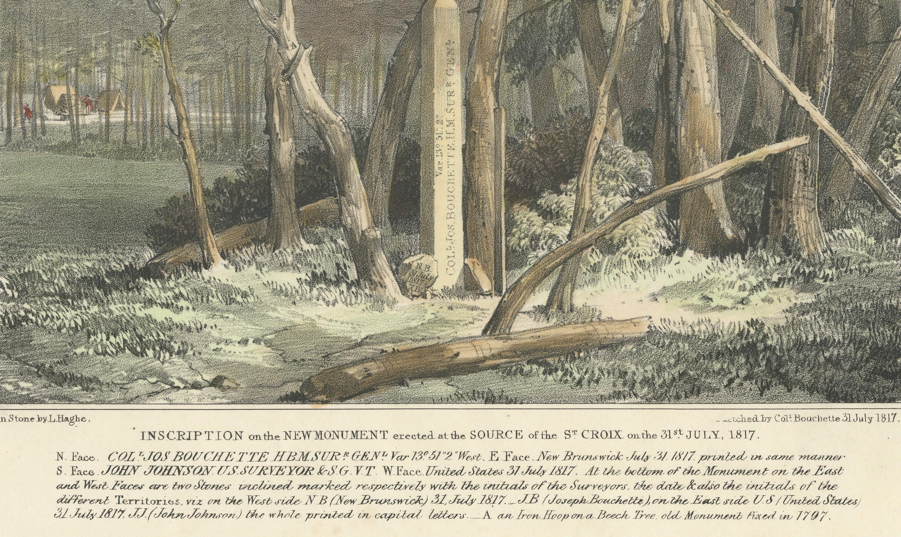Mid-19th Century Boundary Marker at St. Croix River Source, 1817 – A Historic Diplomatic Monument For Sale